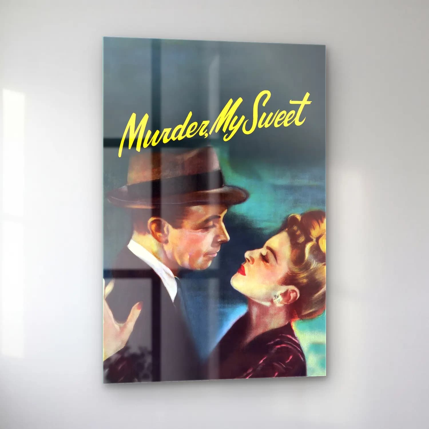 Vintage Poster Aşıklar No. 43 cam tablo — sol açıdan görünüm