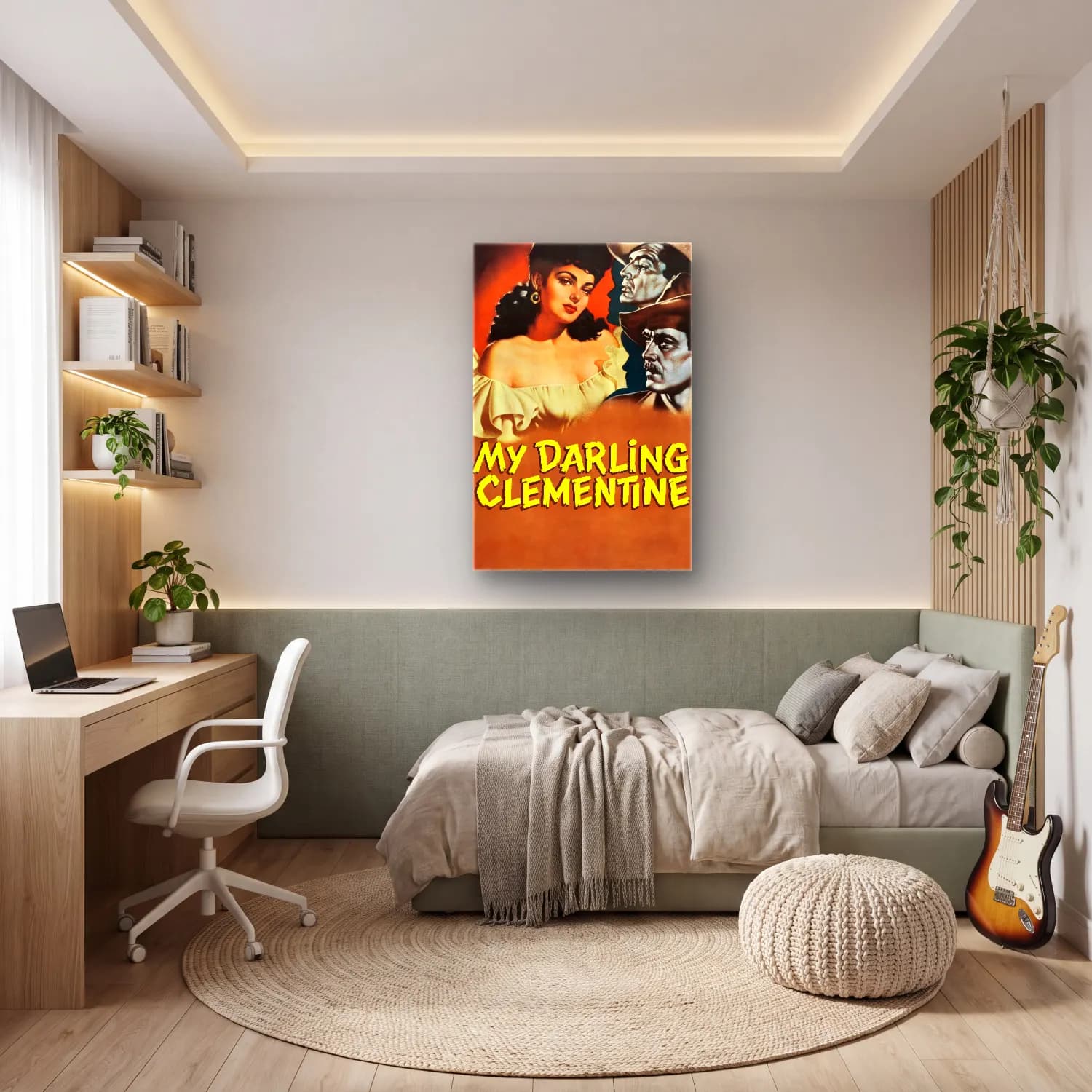 Vintage Poster Şapkalı Kadın No. 23 cam tablo — genç odasında