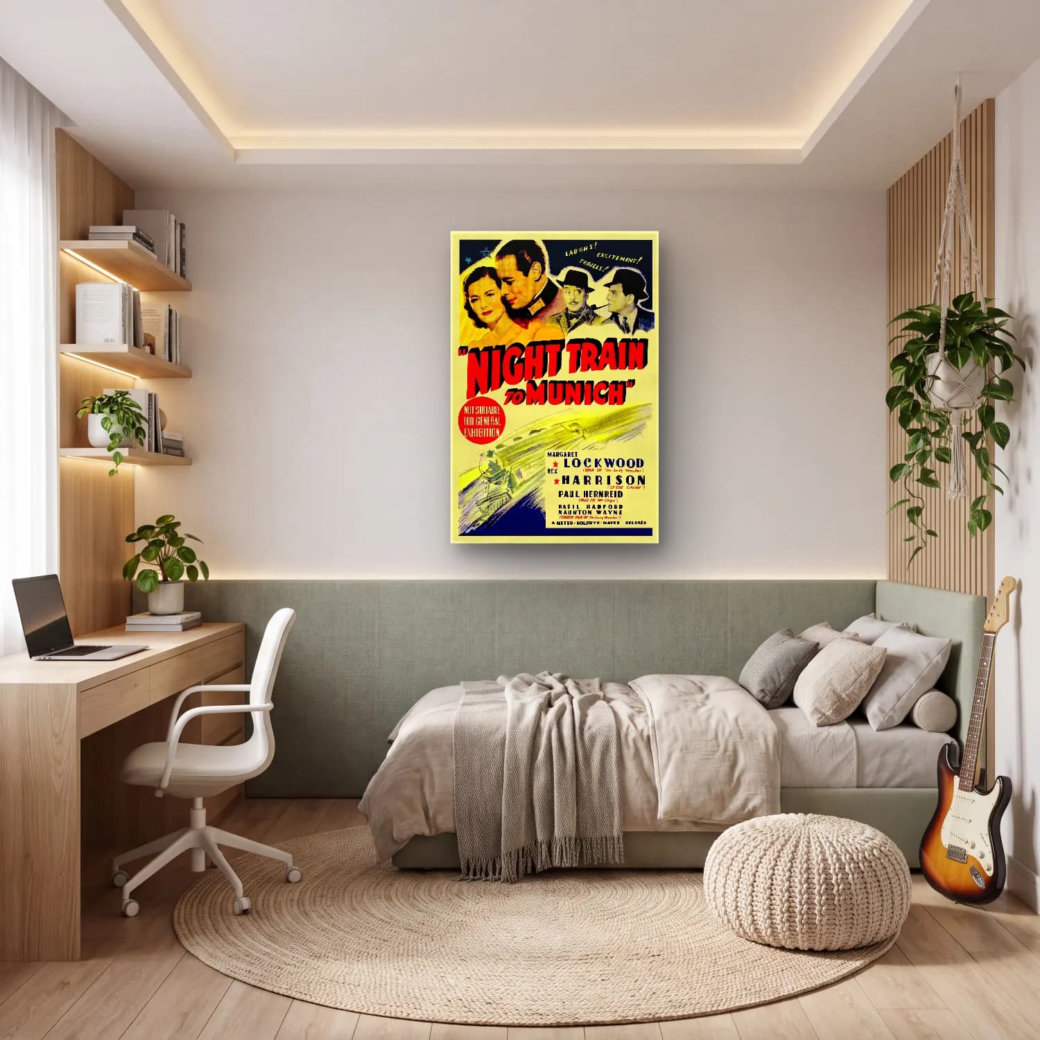 Vintage Poster Tren No. 4 cam tablo — genç odasında