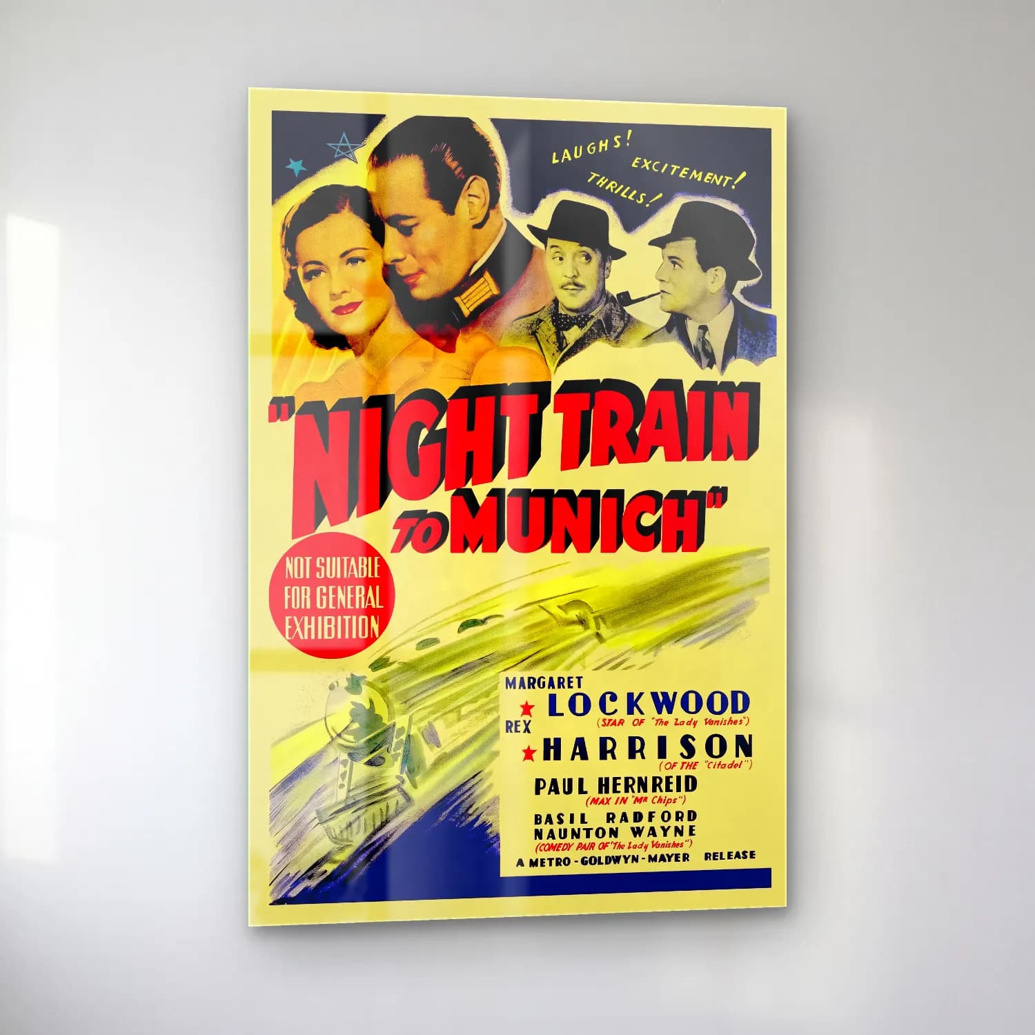 Vintage Poster Tren No. 4 cam tablo — sol açıdan görünüm