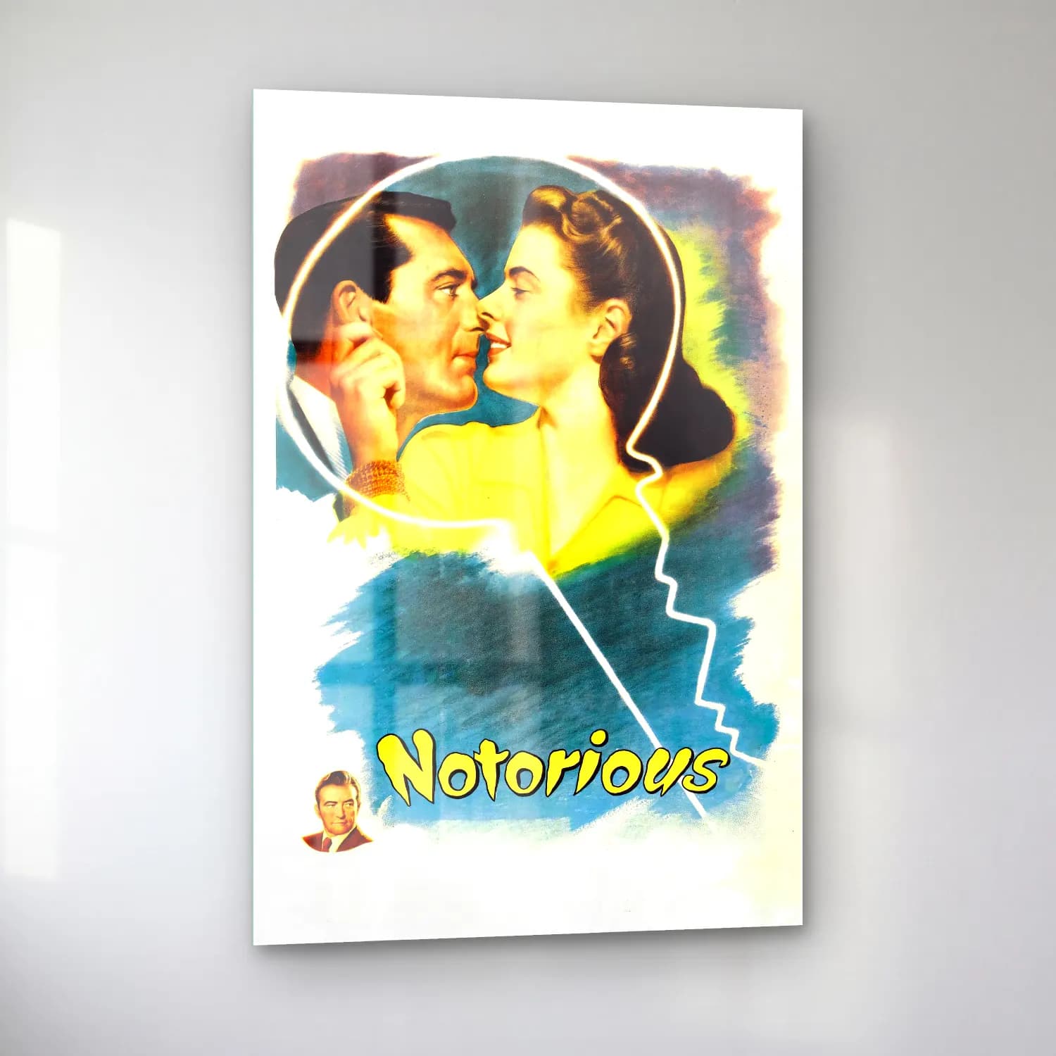 Vintage Poster Aşıklar No. 44 cam tablo — sol açıdan görünüm
