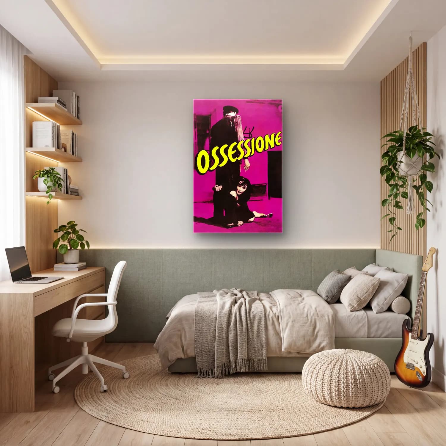 Vintage Poster Elbiseli Kadın No. 48 cam tablo — genç odasında