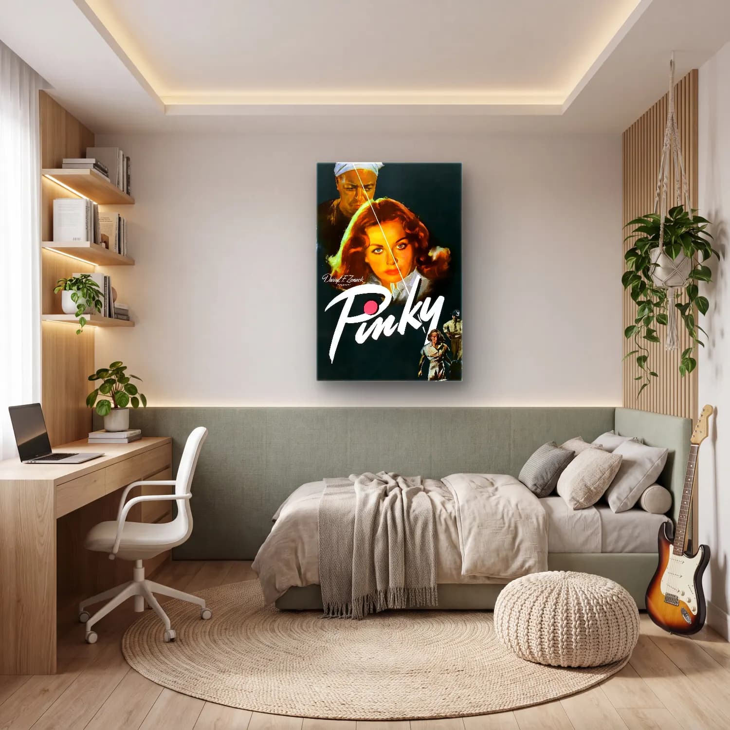 Vintage Poster Kadın Portresi No. 36 cam tablo — genç odasında