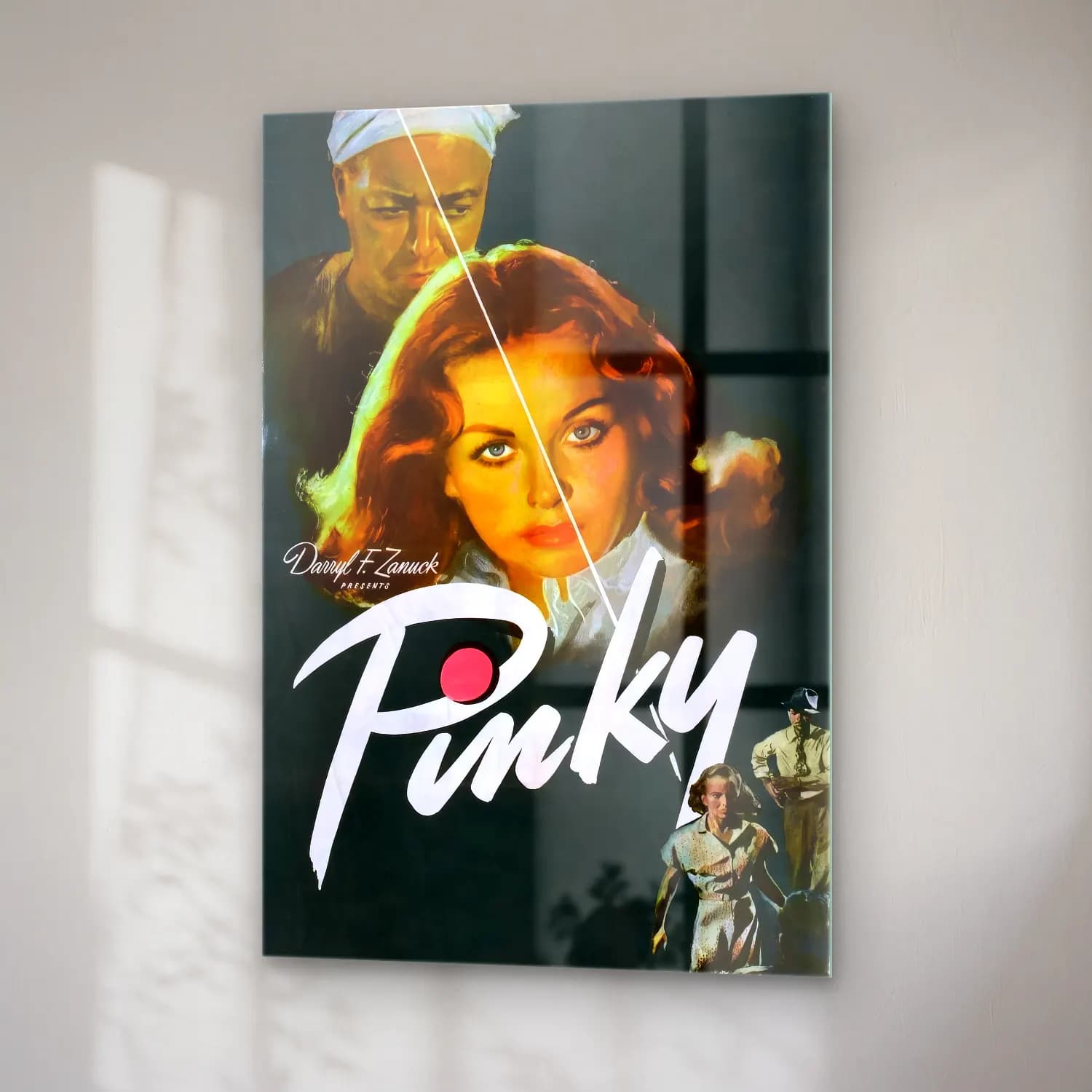 Vintage Poster Kadın Portresi No. 36 cam tablo — sağ açıdan görünüm