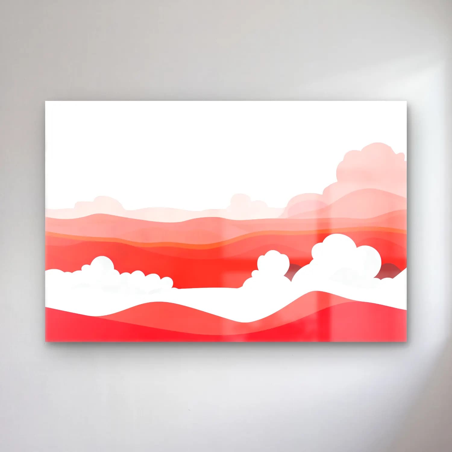 Simple Drawing – Indian Red No. 14 cam tablo — Simple Drawing – Indian Red No. 14 — sevimli i̇llüstrasyon soyut manzara