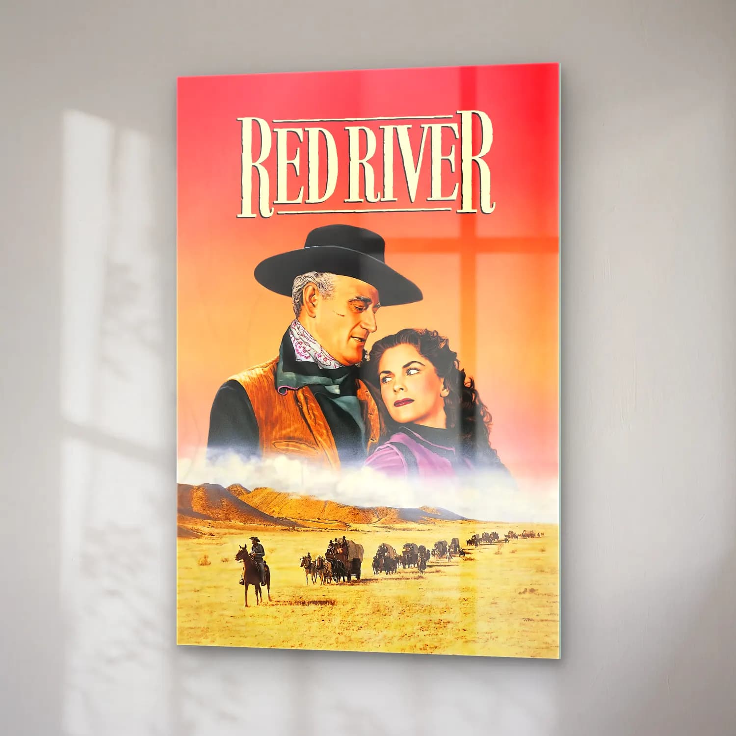 Vintage Poster Kırda Nehir cam tablo — sağ açıdan görünüm