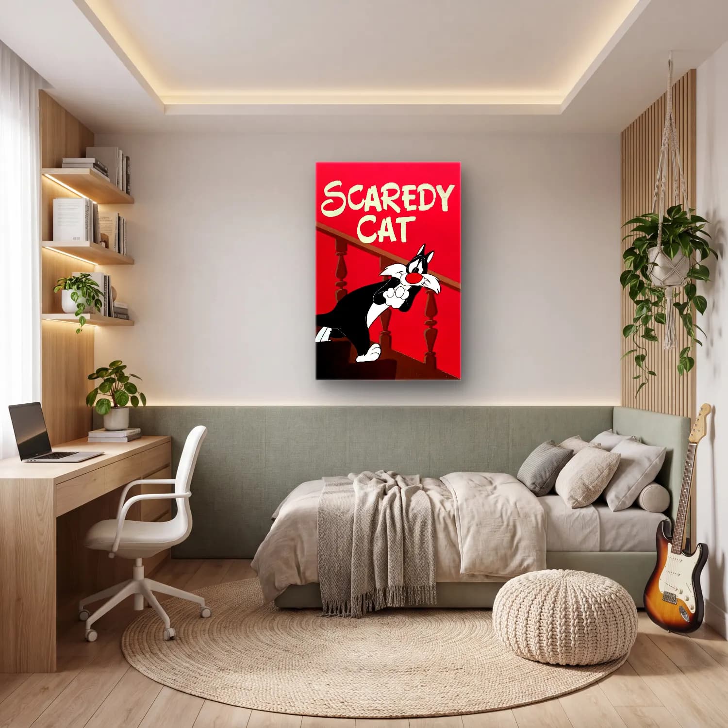 Vintage Poster Kedi No. 10 cam tablo — genç odasında