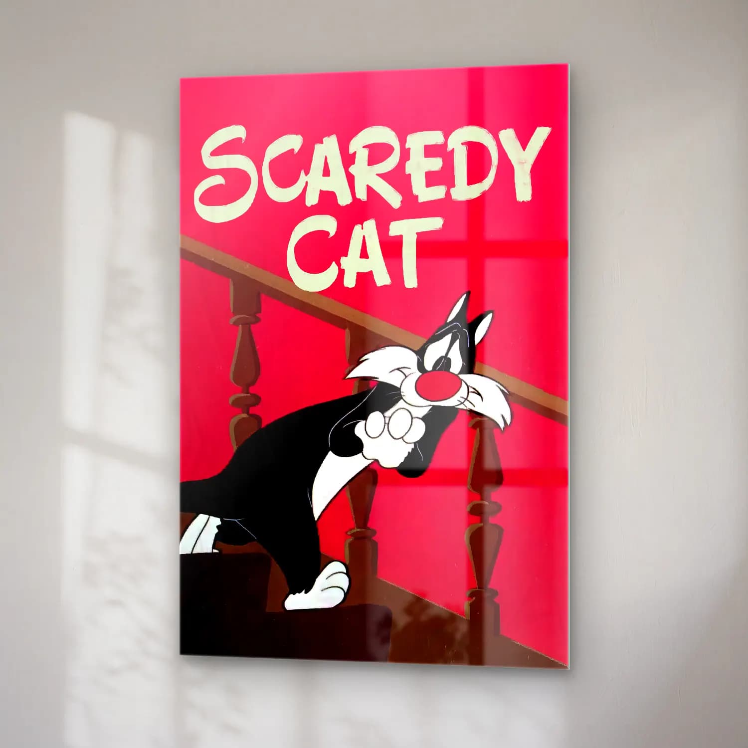 Vintage Poster Kedi No. 10 cam tablo — sağ açıdan görünüm