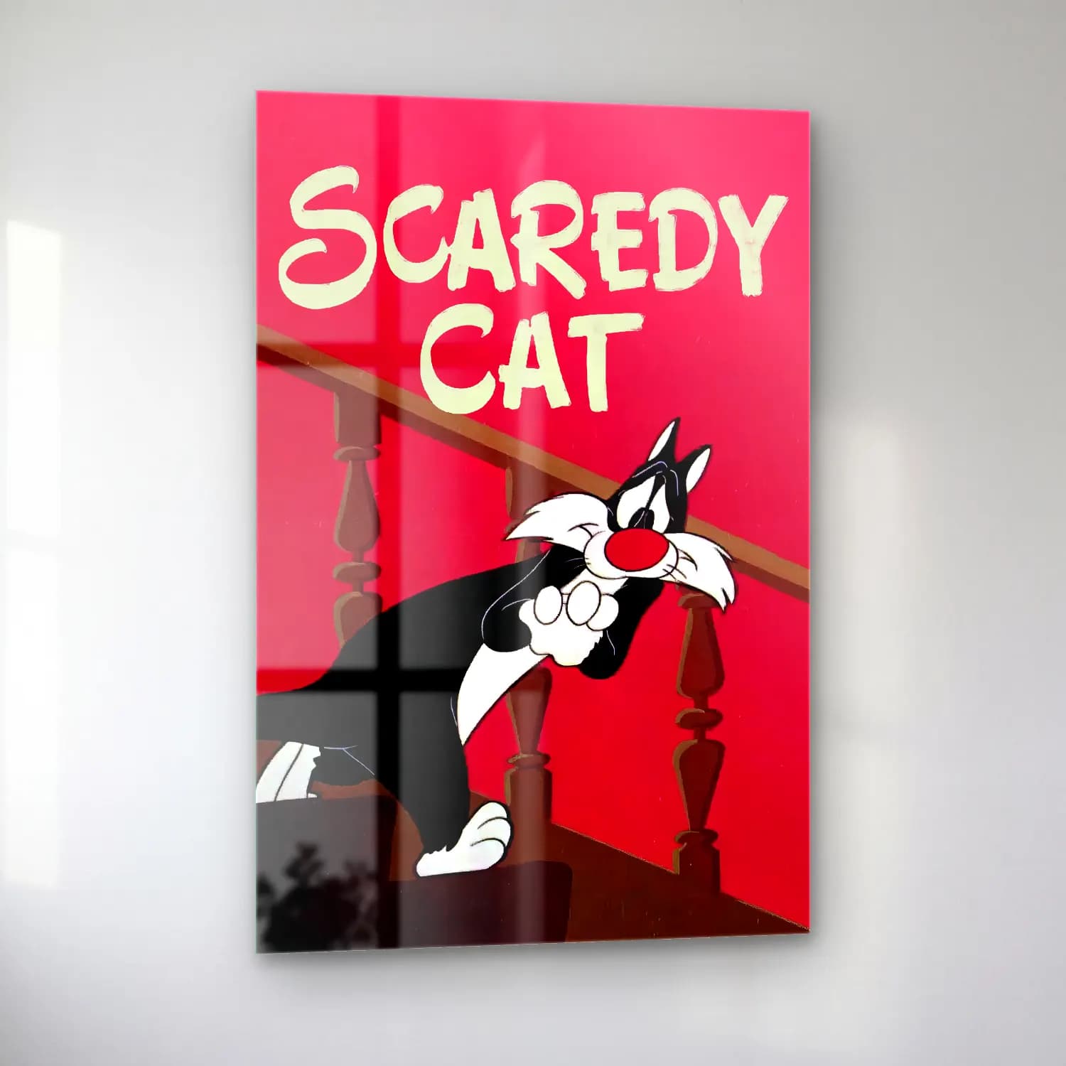 Vintage Poster Kedi No. 10 cam tablo — sol açıdan görünüm