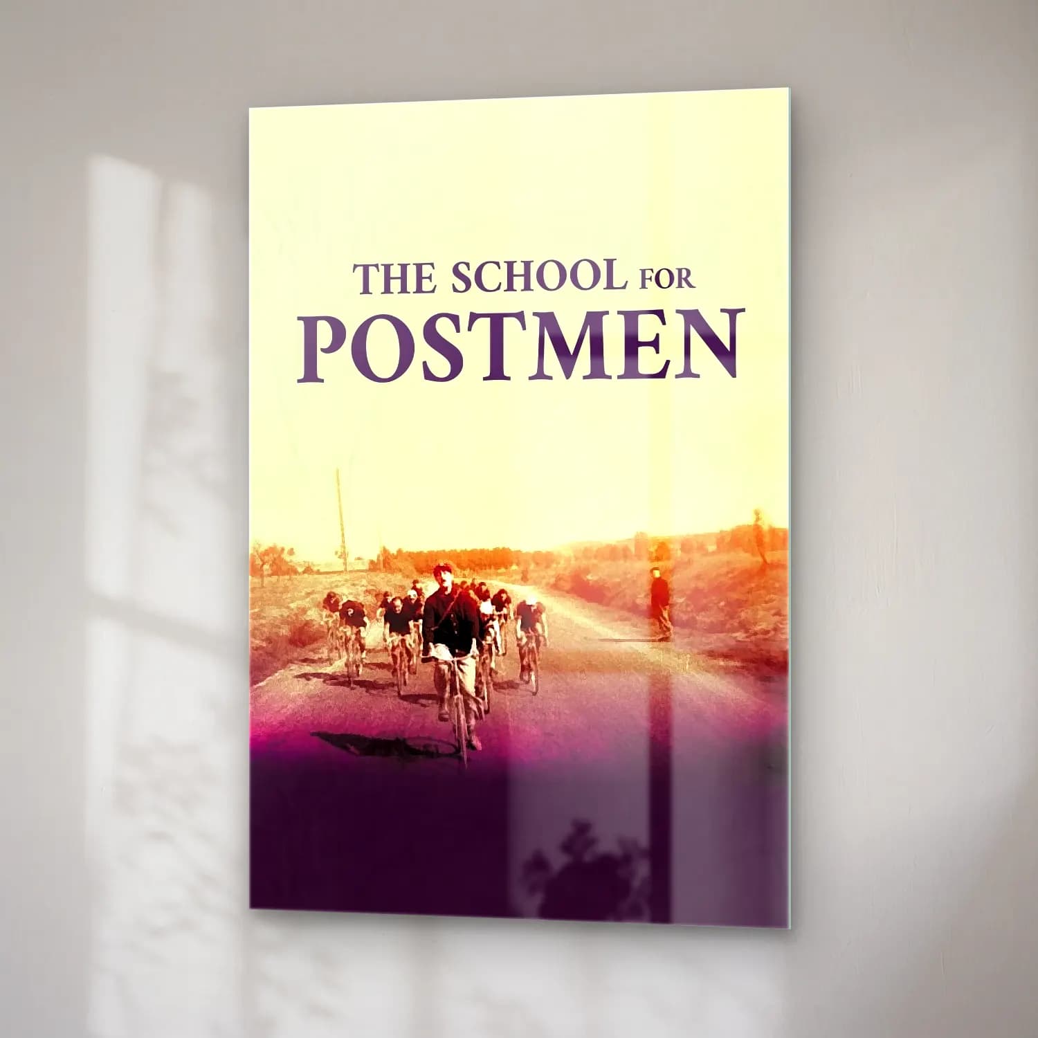 Vintage Poster Bisiklet – Sarı Tonlar cam tablo — sağ açıdan görünüm