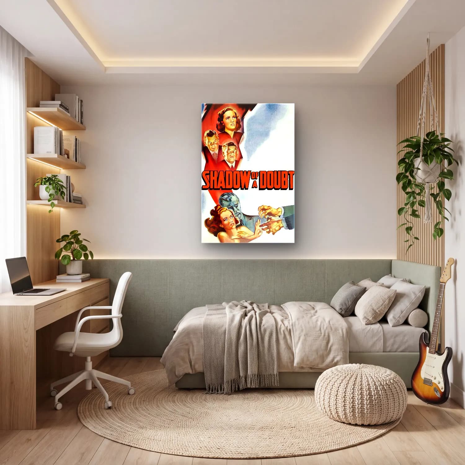 Vintage Poster Yazılı Tasarım No. 77 cam tablo — genç odasında