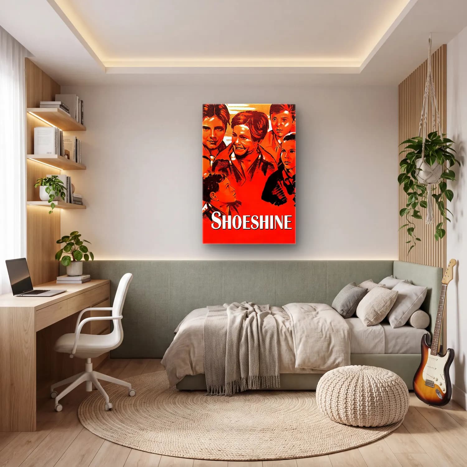 Vintage Poster Ayçiçekleri – Turuncu Tonlar cam tablo — genç odasında
