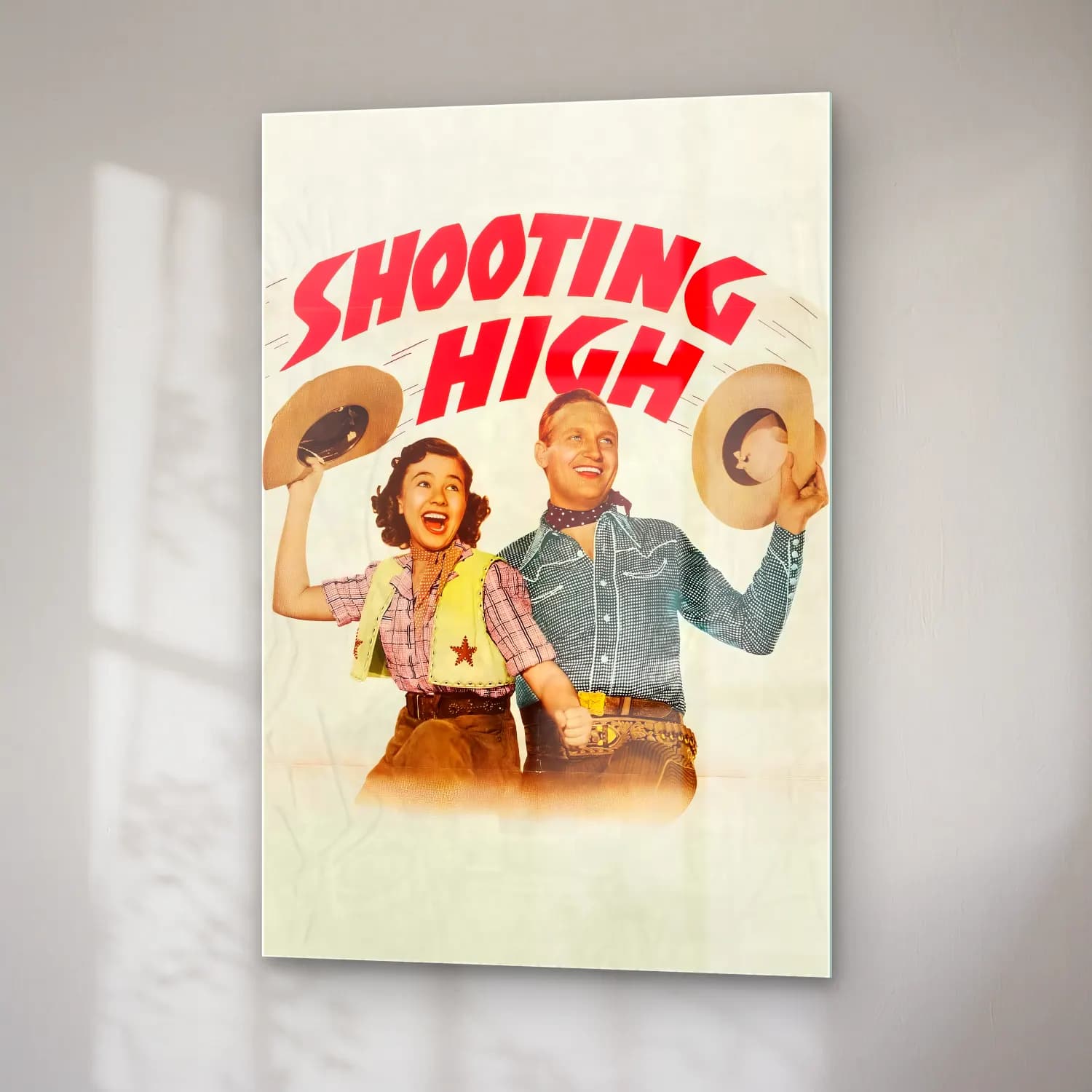 Vintage Poster Kaktüs cam tablo — sağ açıdan görünüm