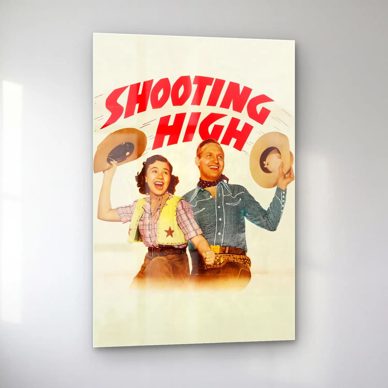 Vintage Poster Kaktüs cam tablo — sol açıdan görünüm