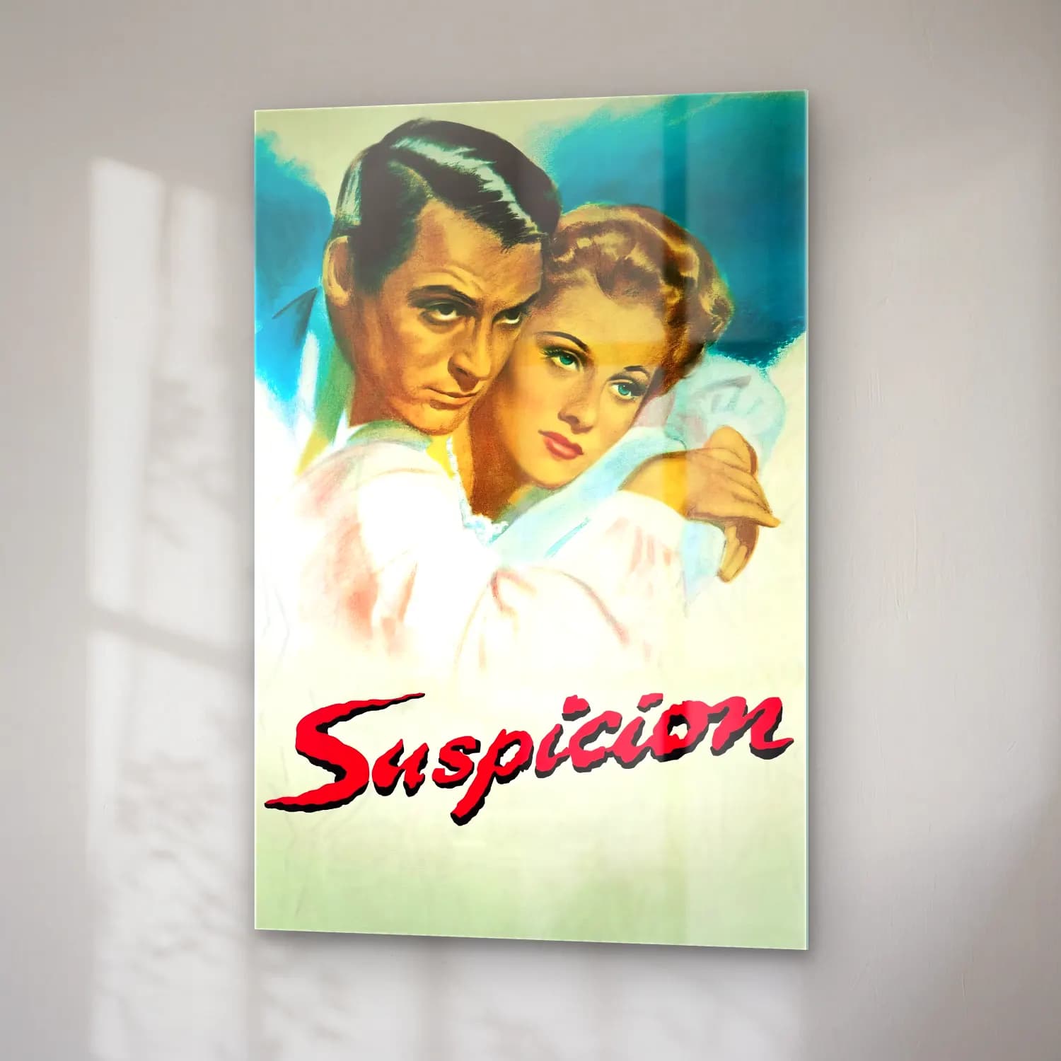 Vintage Poster Aşıklar No. 47 cam tablo — sağ açıdan görünüm