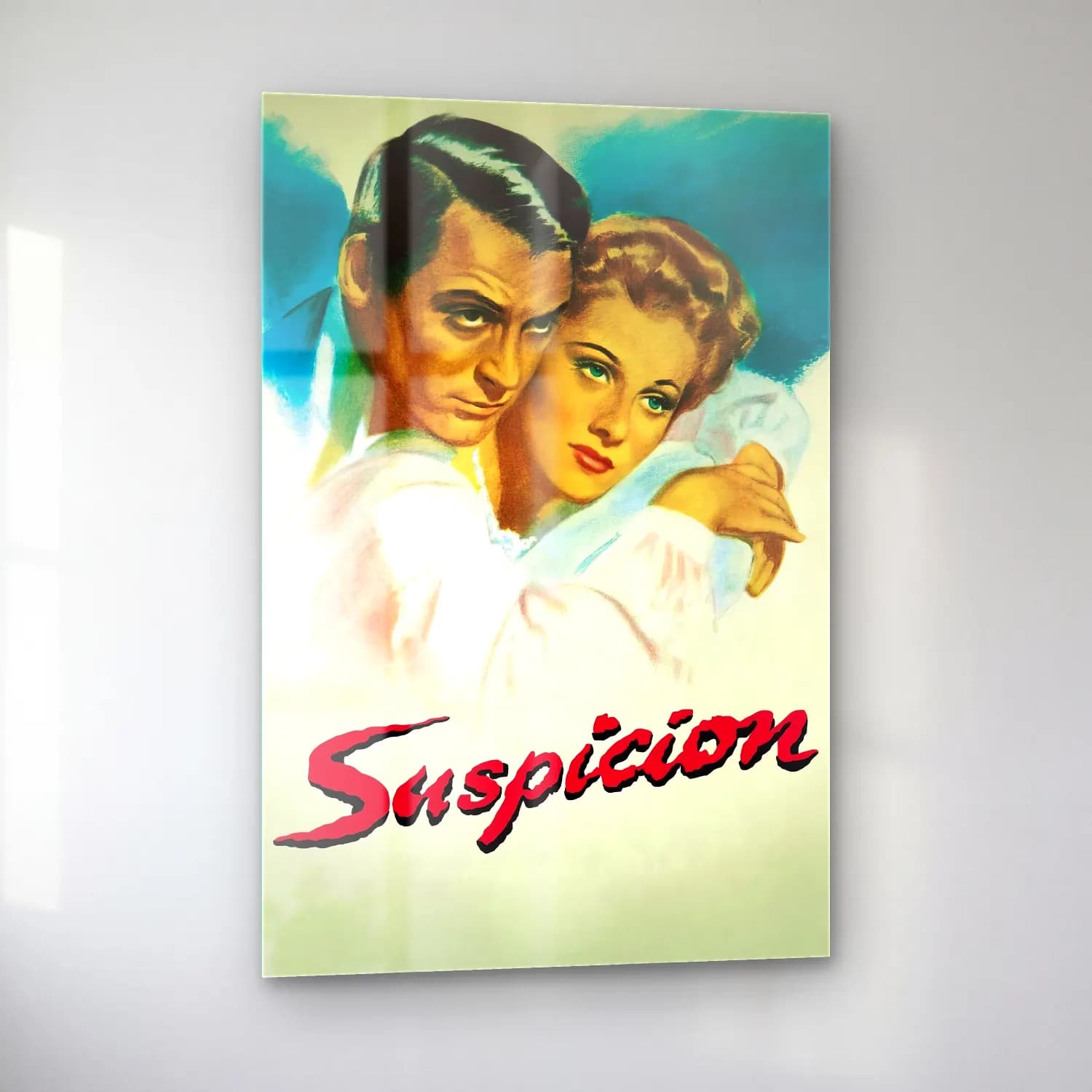 Vintage Poster Aşıklar No. 47 cam tablo — sol açıdan görünüm
