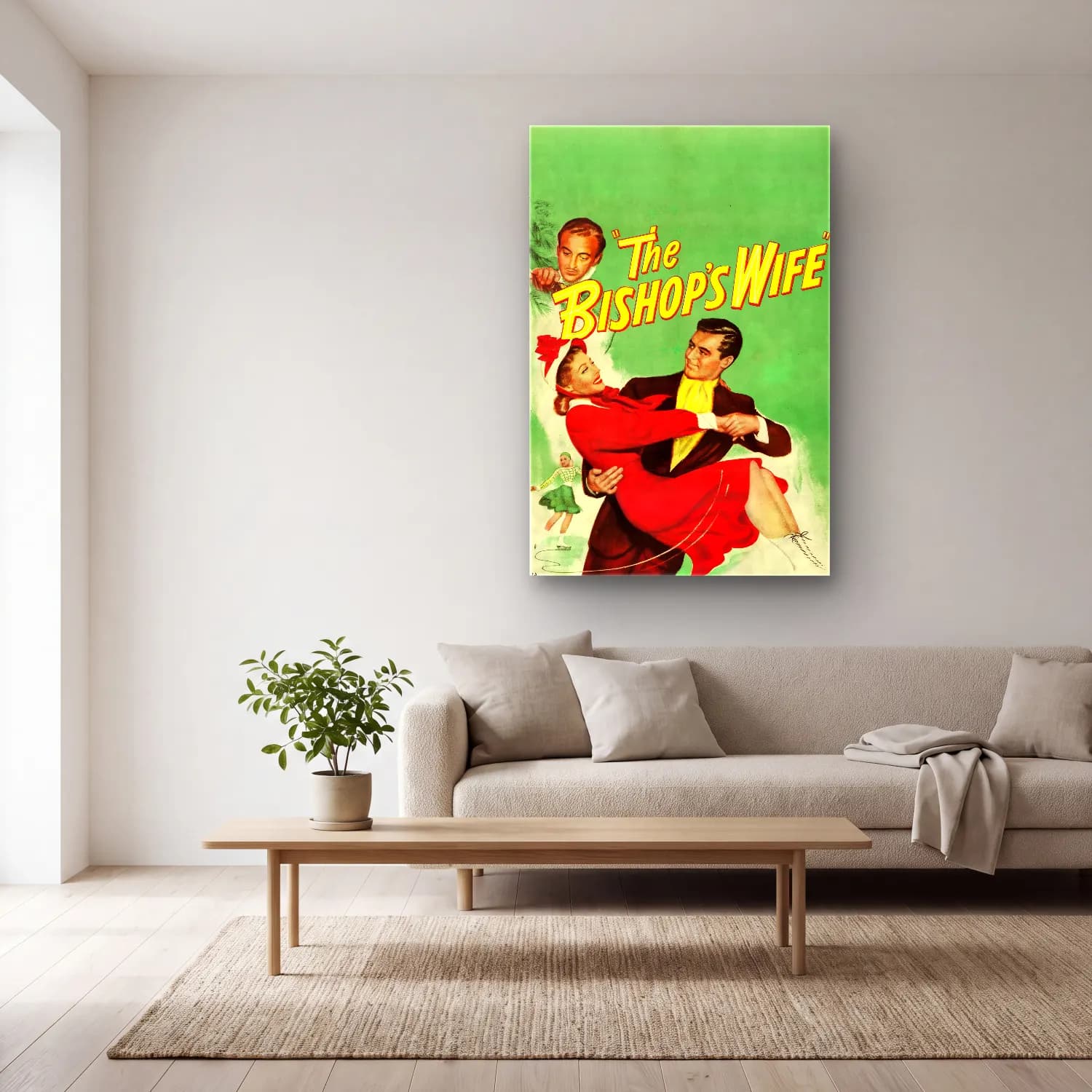 Vintage Poster Dini Sahne No. 5 cam tablo — açık renk salonda