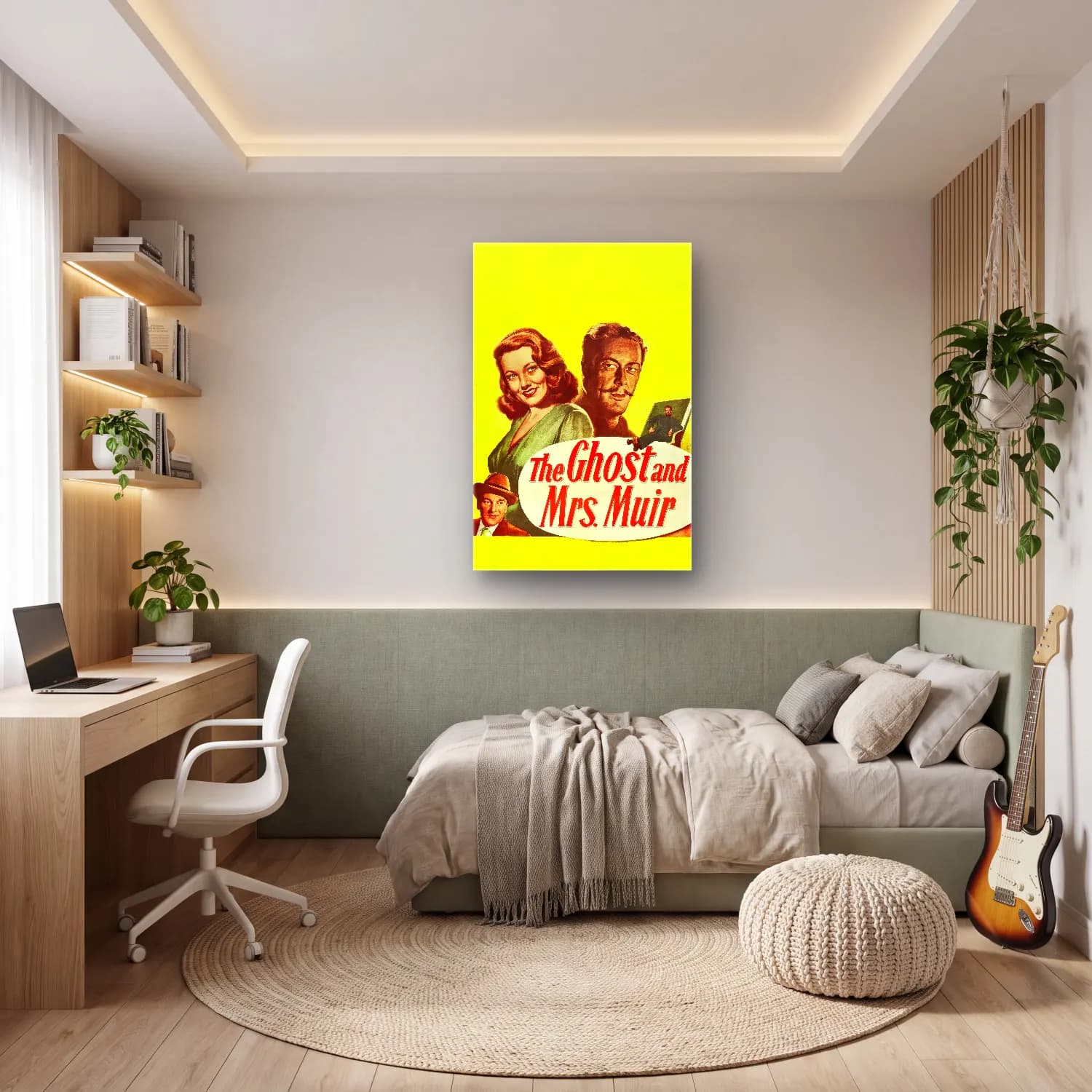 Vintage Poster Elbiseli Kadın No. 50 cam tablo — genç odasında