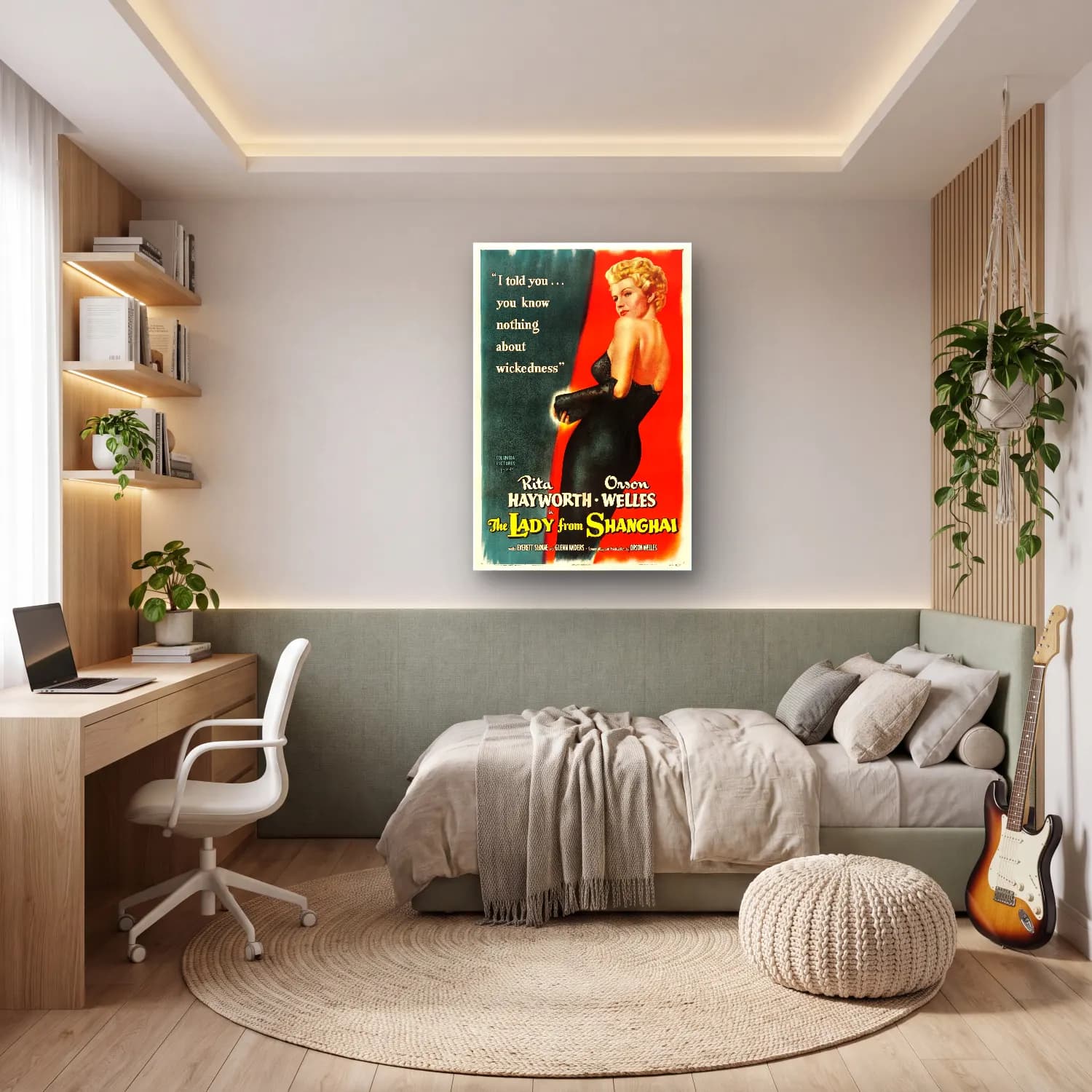 Vintage Poster Elbiseli Kadın No. 52 cam tablo — genç odasında