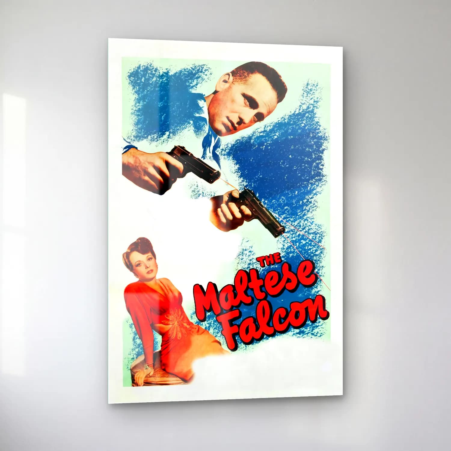 Vintage Poster Papağan cam tablo — sol açıdan görünüm