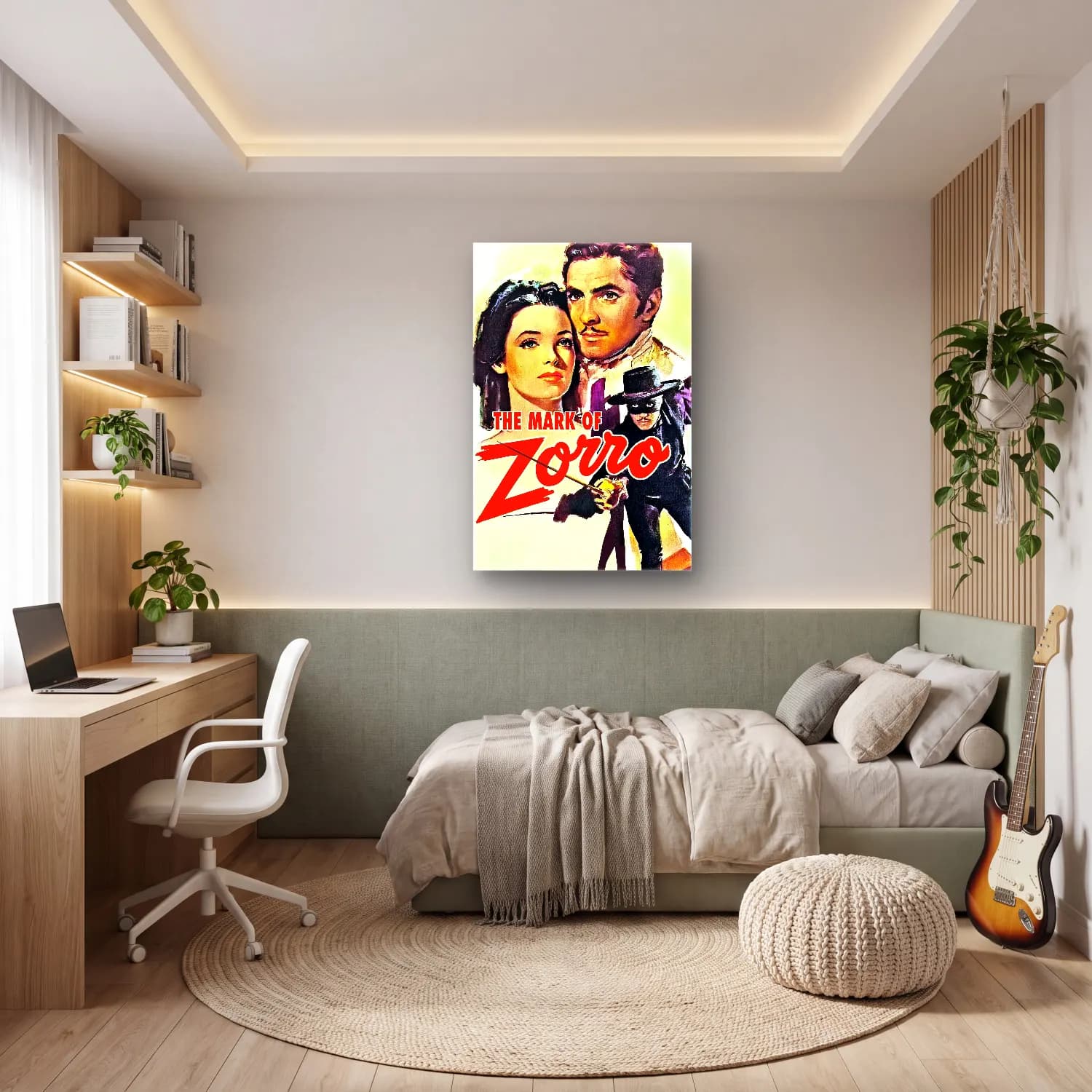 Vintage Poster Yazılı Tasarım No. 79 cam tablo — genç odasında