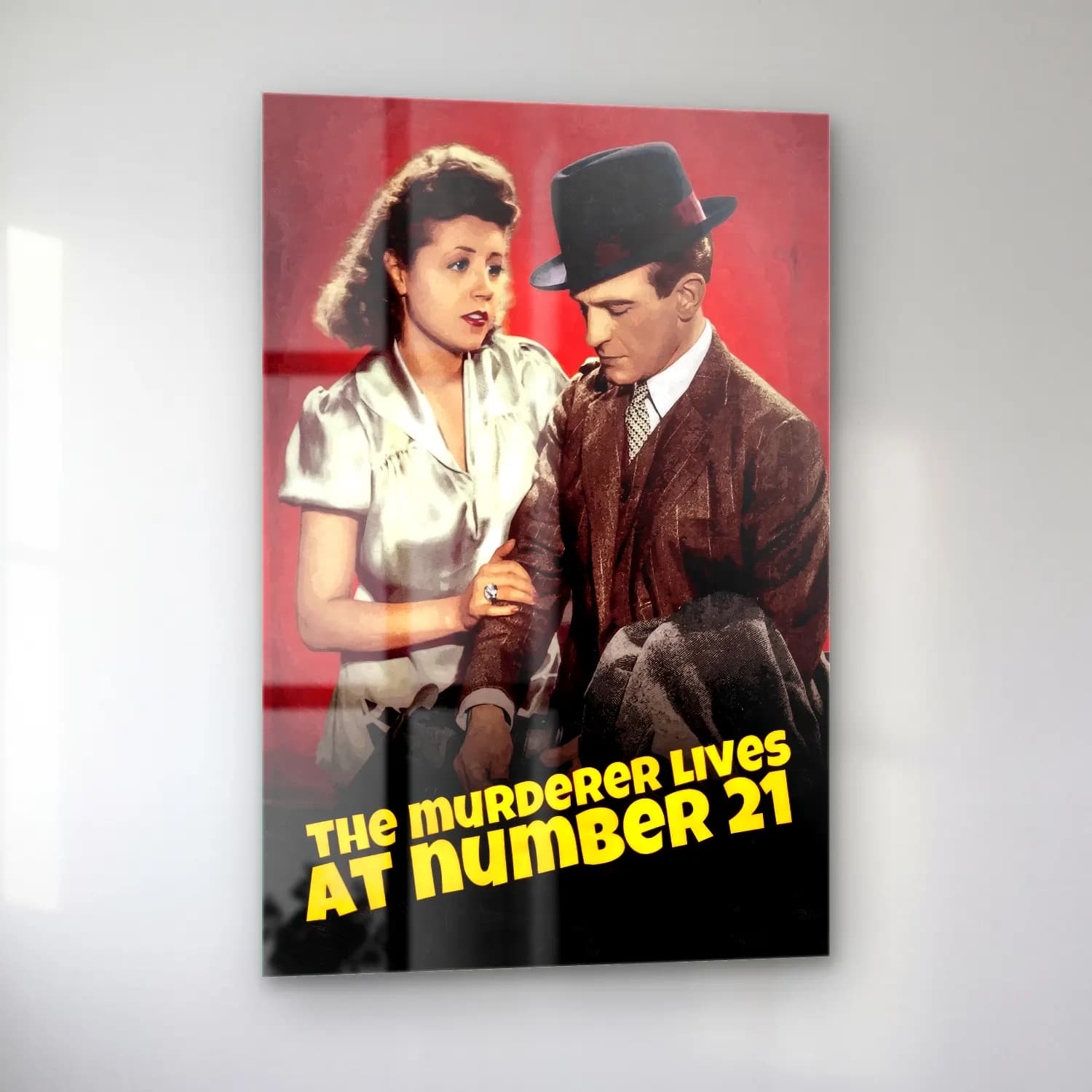 Vintage Poster Aşıklar No. 49 cam tablo — sol açıdan görünüm