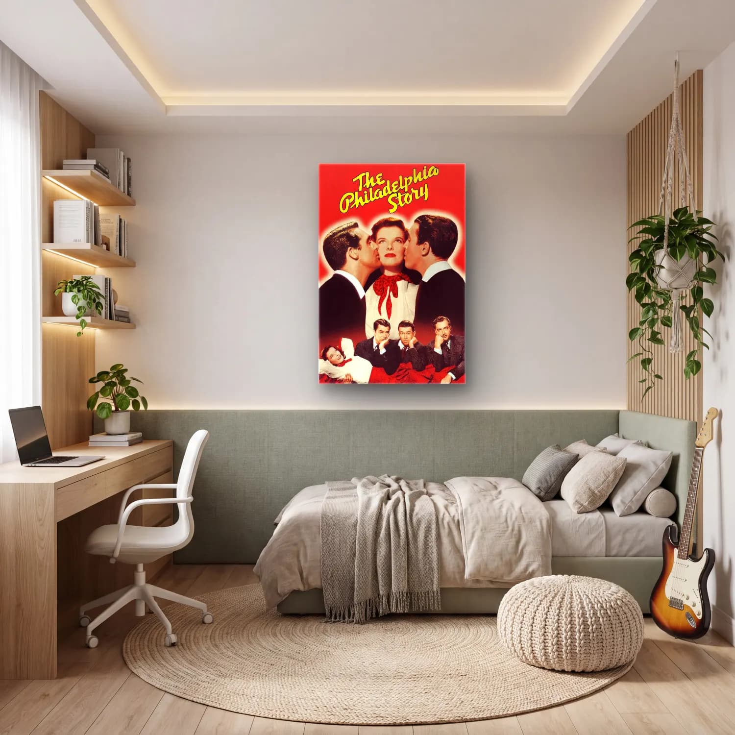 Vintage Poster Fiyonk – Kırmızı Tonlar cam tablo — genç odasında