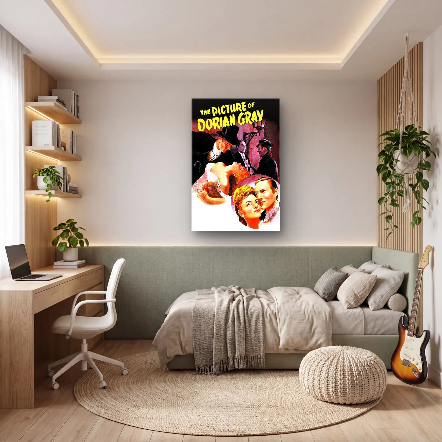 Vintage Poster Fiyonk – Siyah Beyaz Tonlar cam tablo — genç odasında