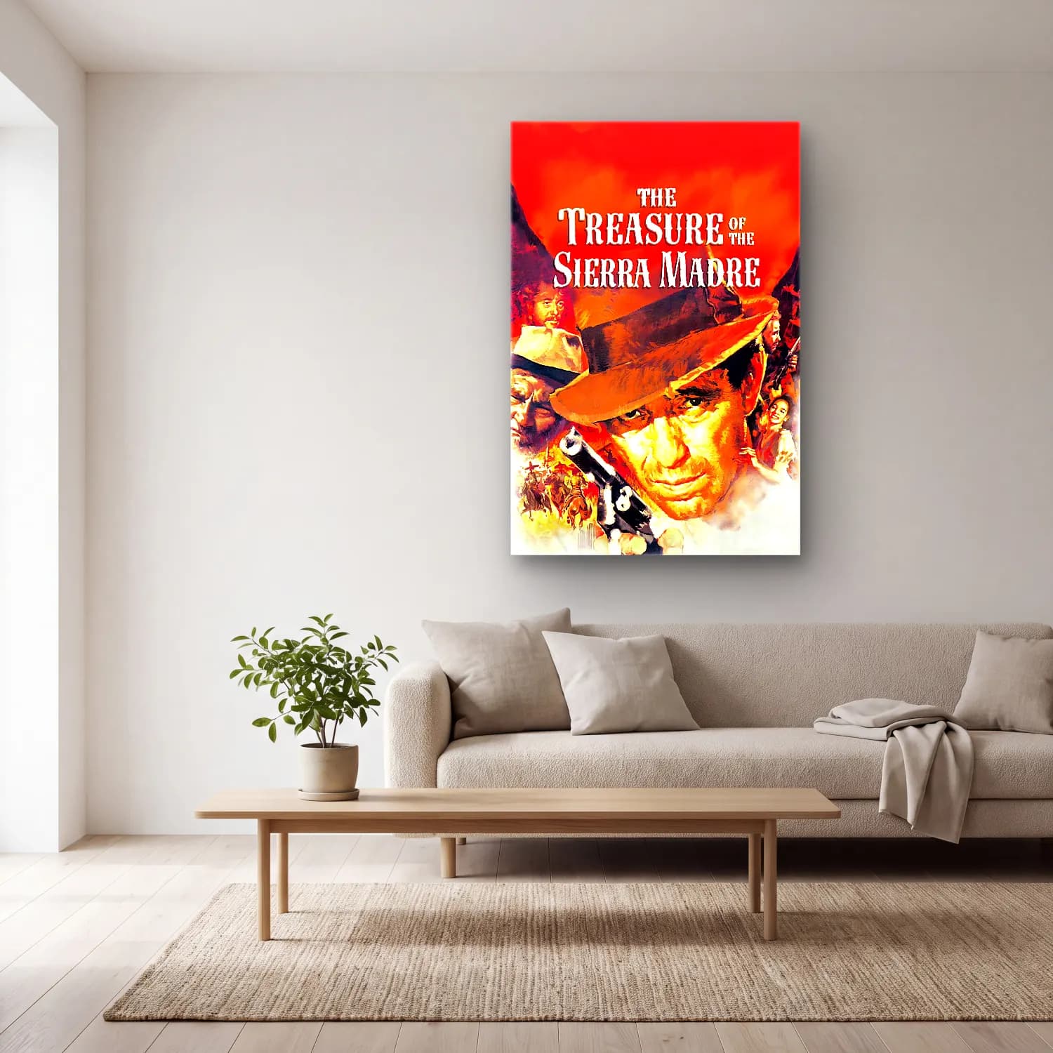 Vintage Poster Antika Harita No. 3 cam tablo — açık renk salonda