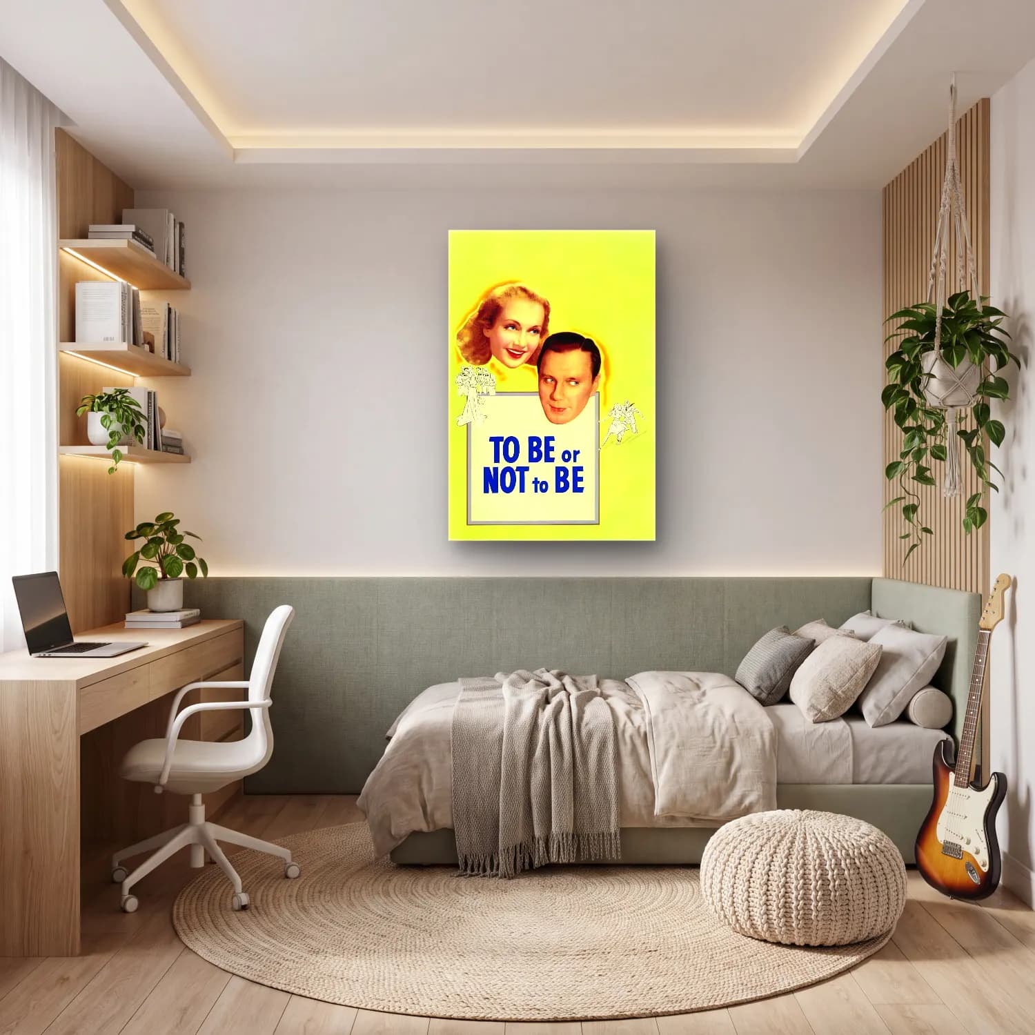 Vintage Poster Yazılı Tasarım No. 80 cam tablo — genç odasında