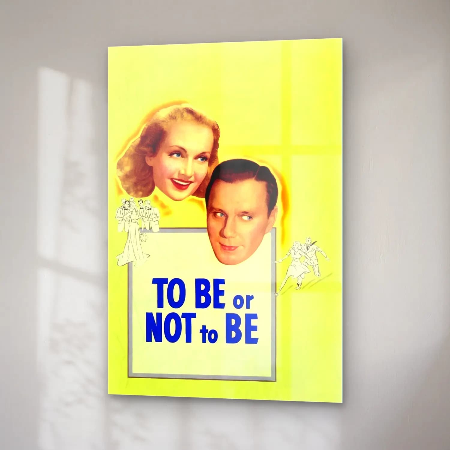 Vintage Poster Yazılı Tasarım No. 80 cam tablo — sağ açıdan görünüm
