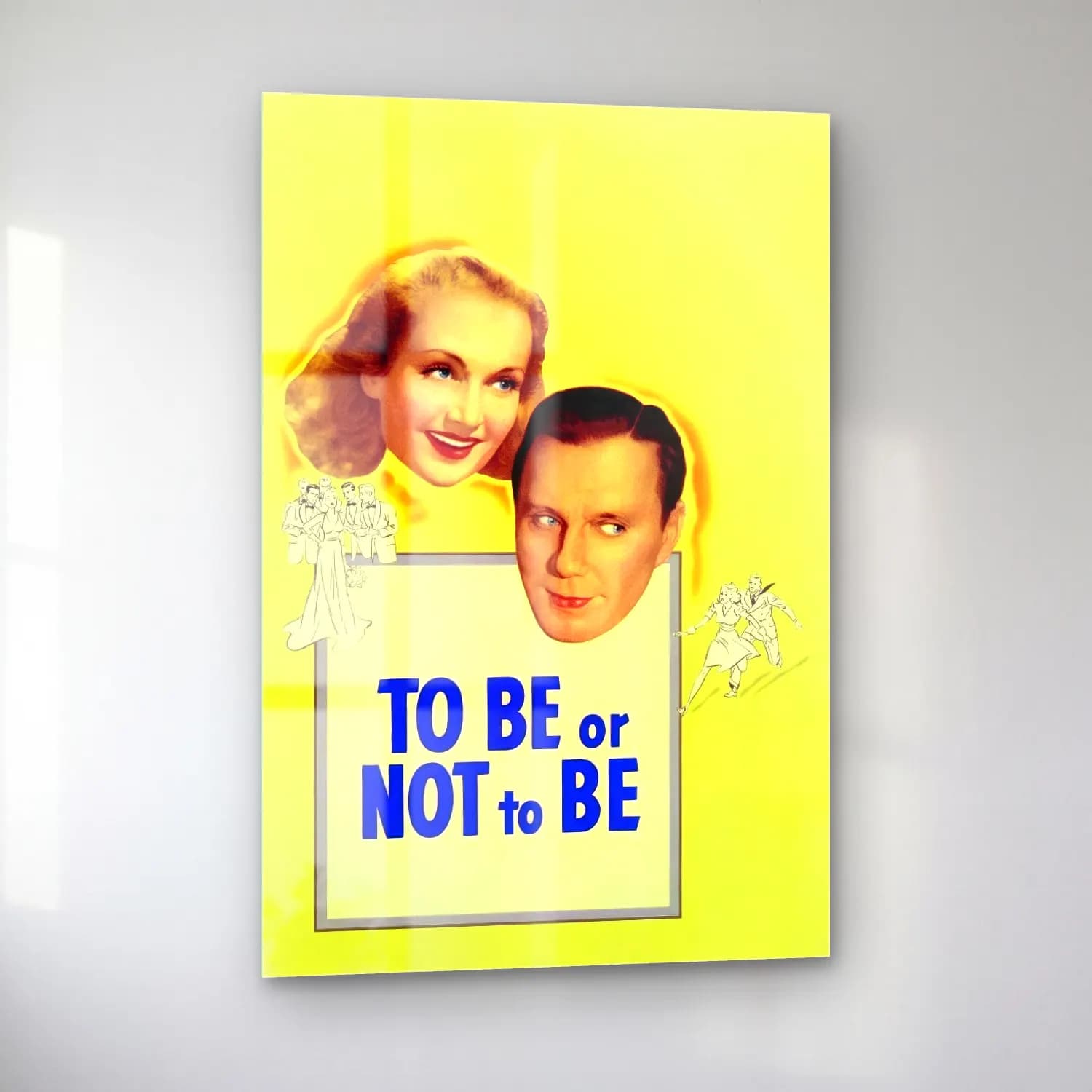 Vintage Poster Yazılı Tasarım No. 80 cam tablo — sol açıdan görünüm