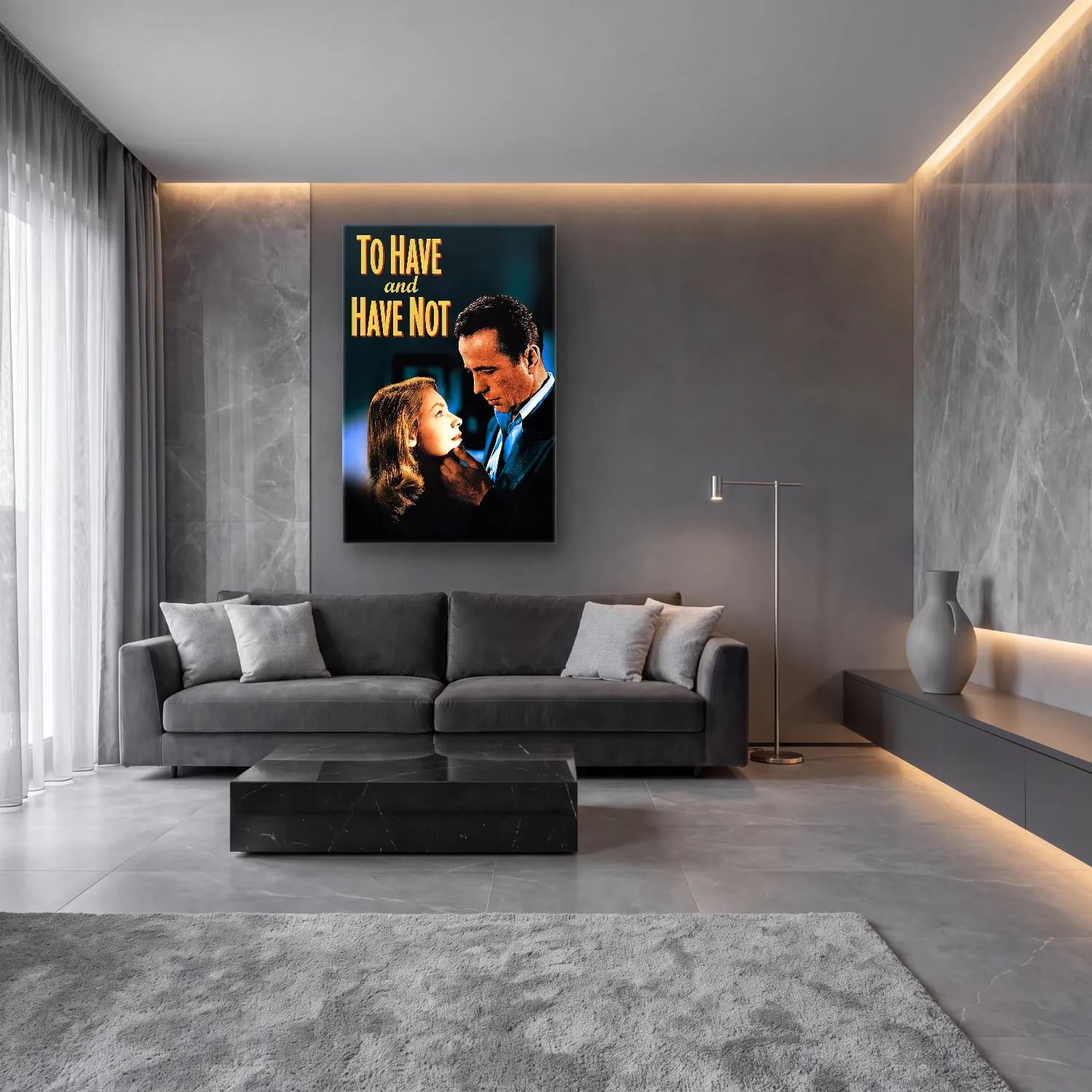 Vintage Poster Yazılı Tasarım No. 81 cam tablo — lüks salon duvarında