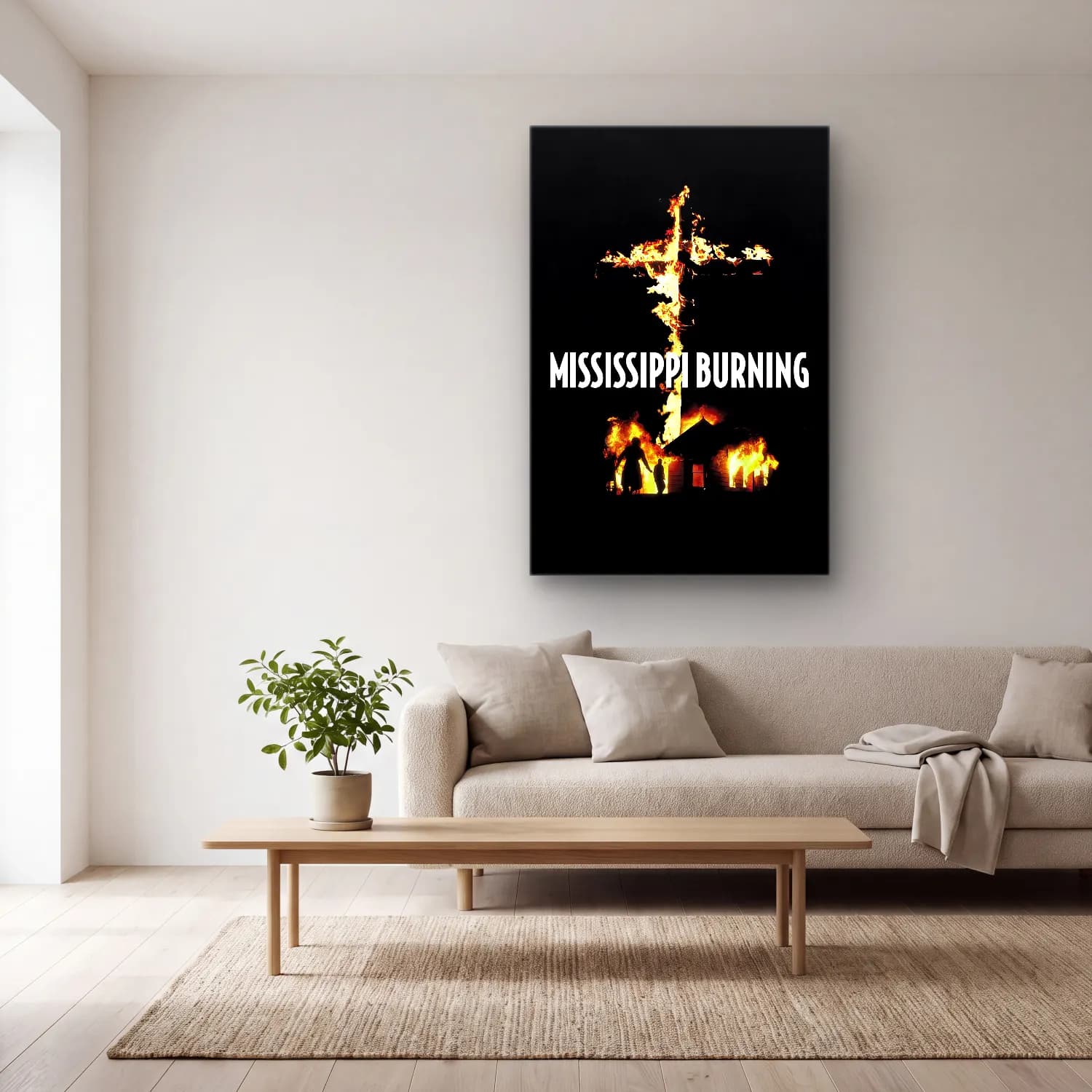 Vintage Poster Mumlar – Sarı Tonlar cam tablo — açık renk salonda