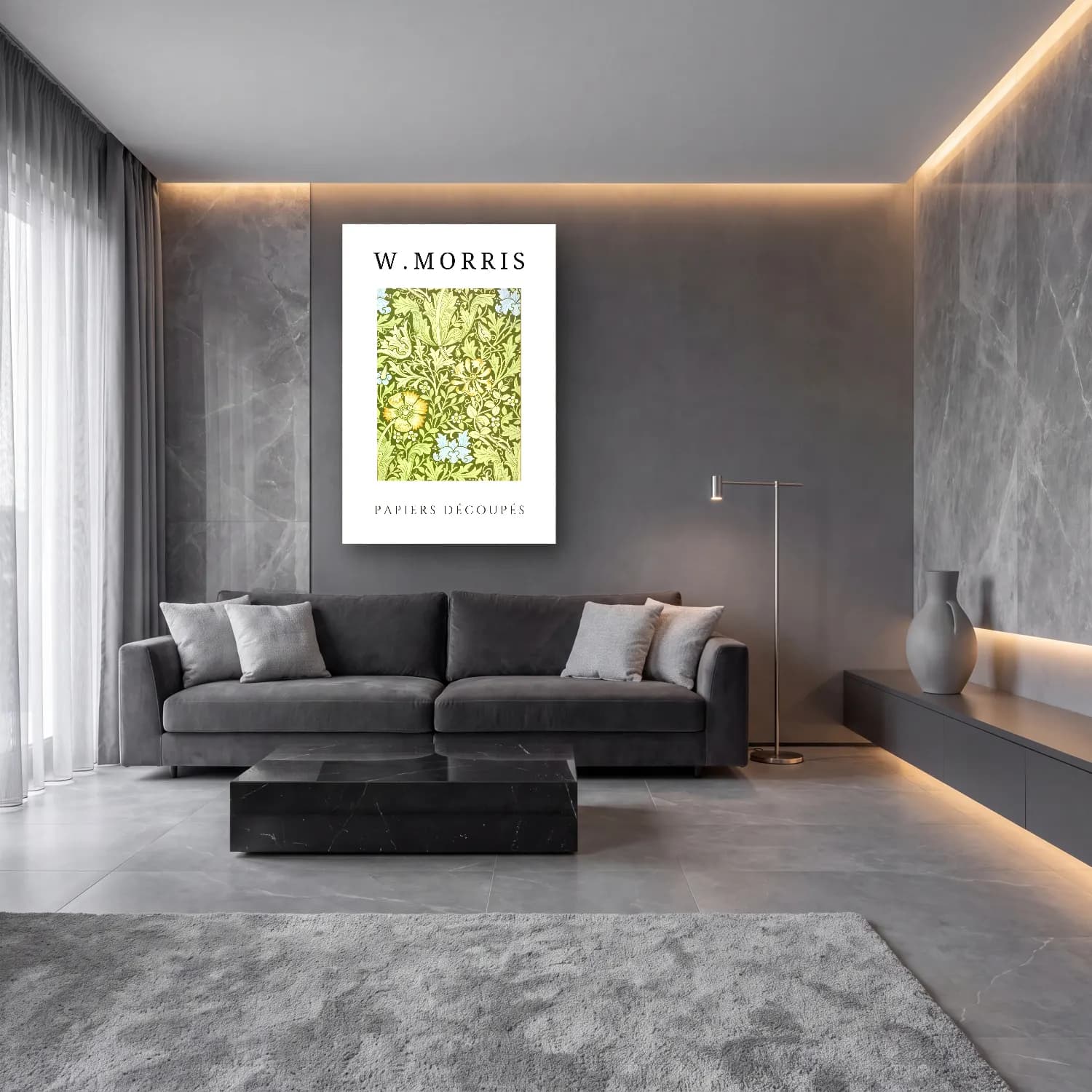 Botanik İllüstrasyon Çiçek Deseni No. 178 cam tablo — lüks salon duvarında