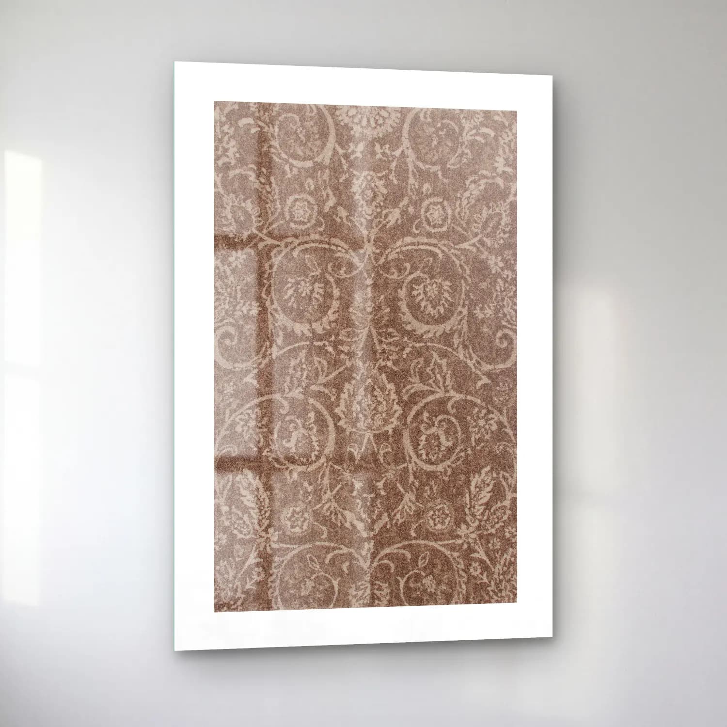 Boho Çiçek Deseni No. 116 cam tablo — sol açıdan görünüm
