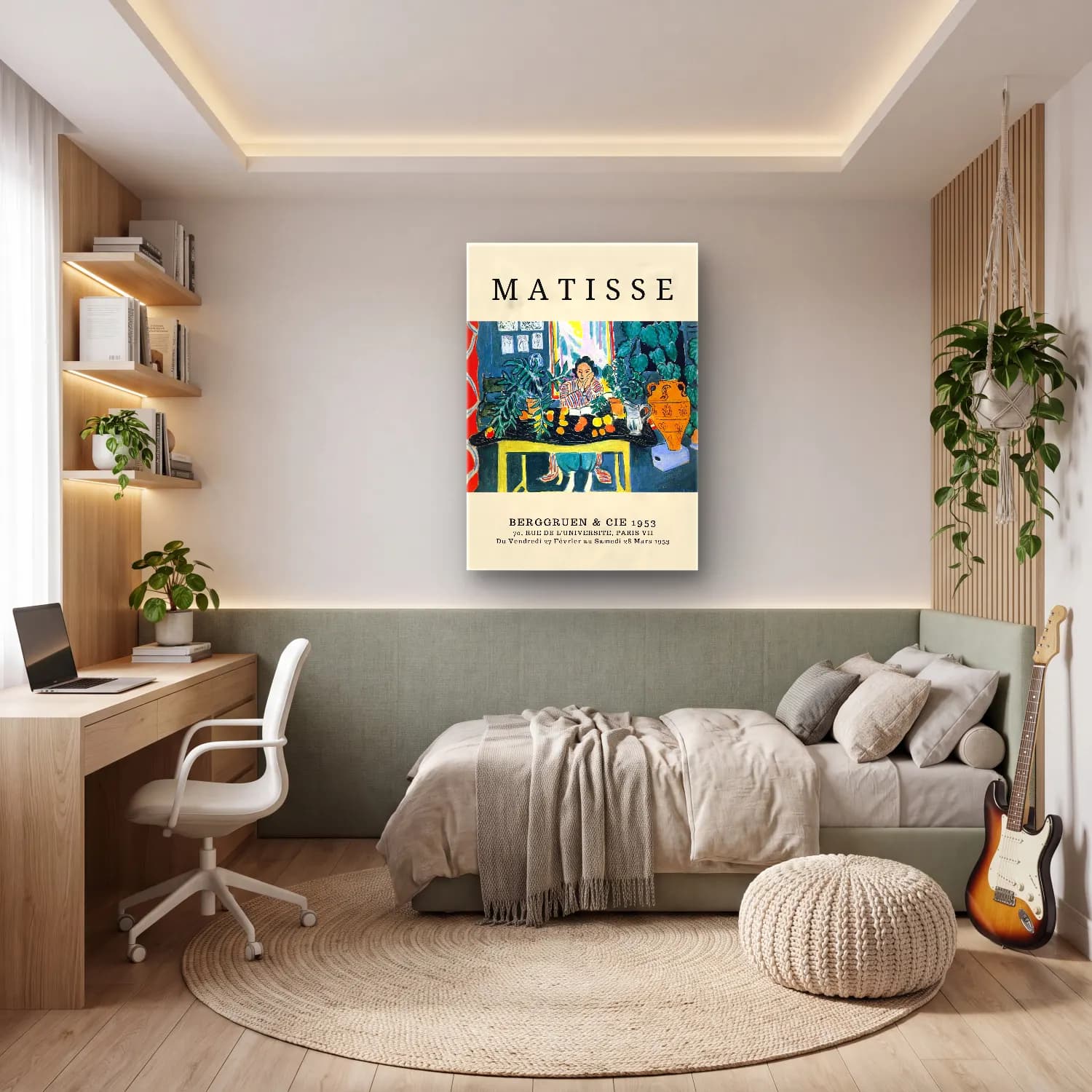Vintage Poster Kitap Okuyan Kadın No. 20 cam tablo — genç odasında