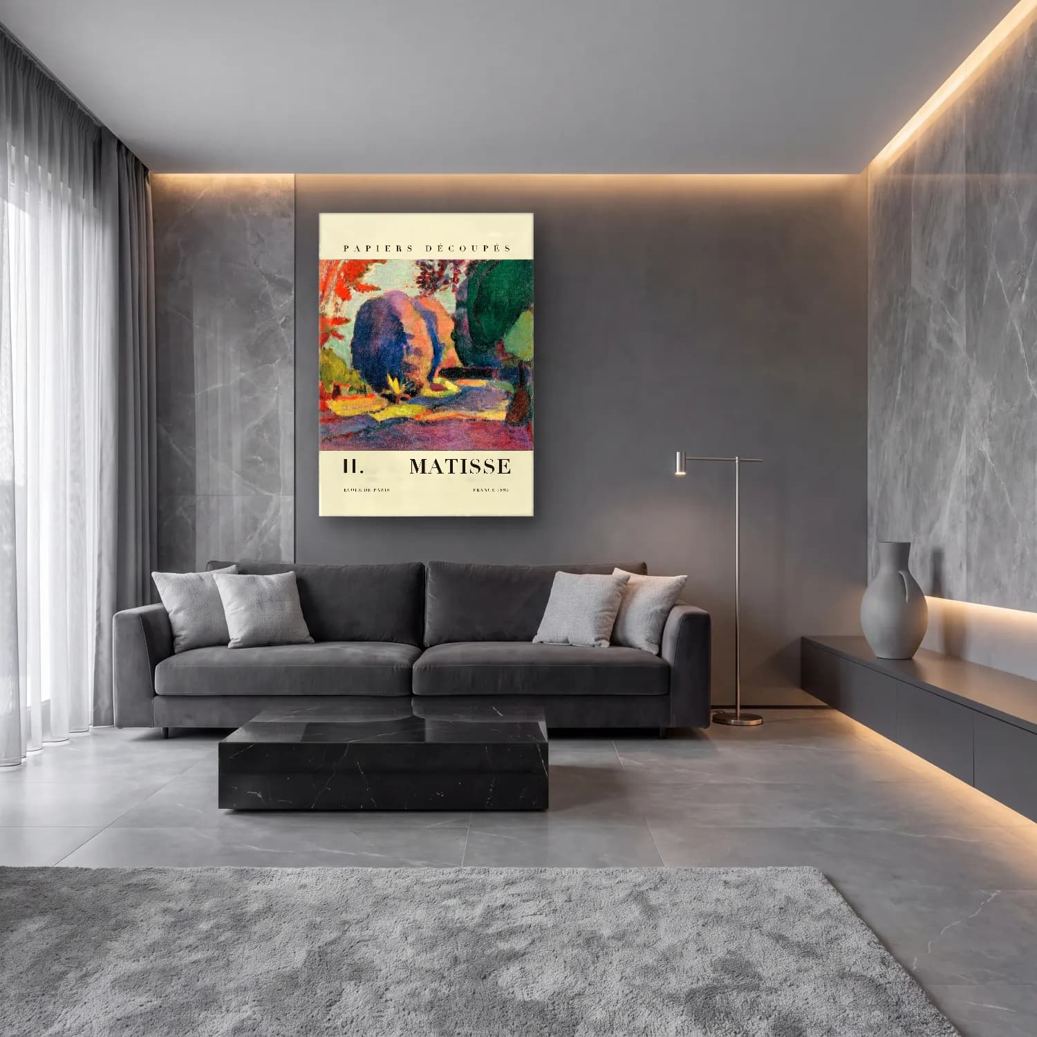 Empresyonist Yalnız Ağaç No. 12 cam tablo — lüks salon duvarında
