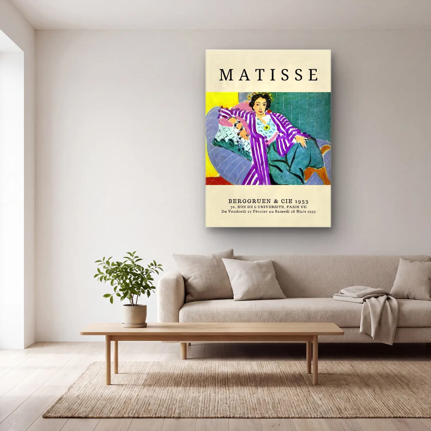 Vintage Poster Kitap Okuyan Kadın No. 21 cam tablo — açık renk salonda
