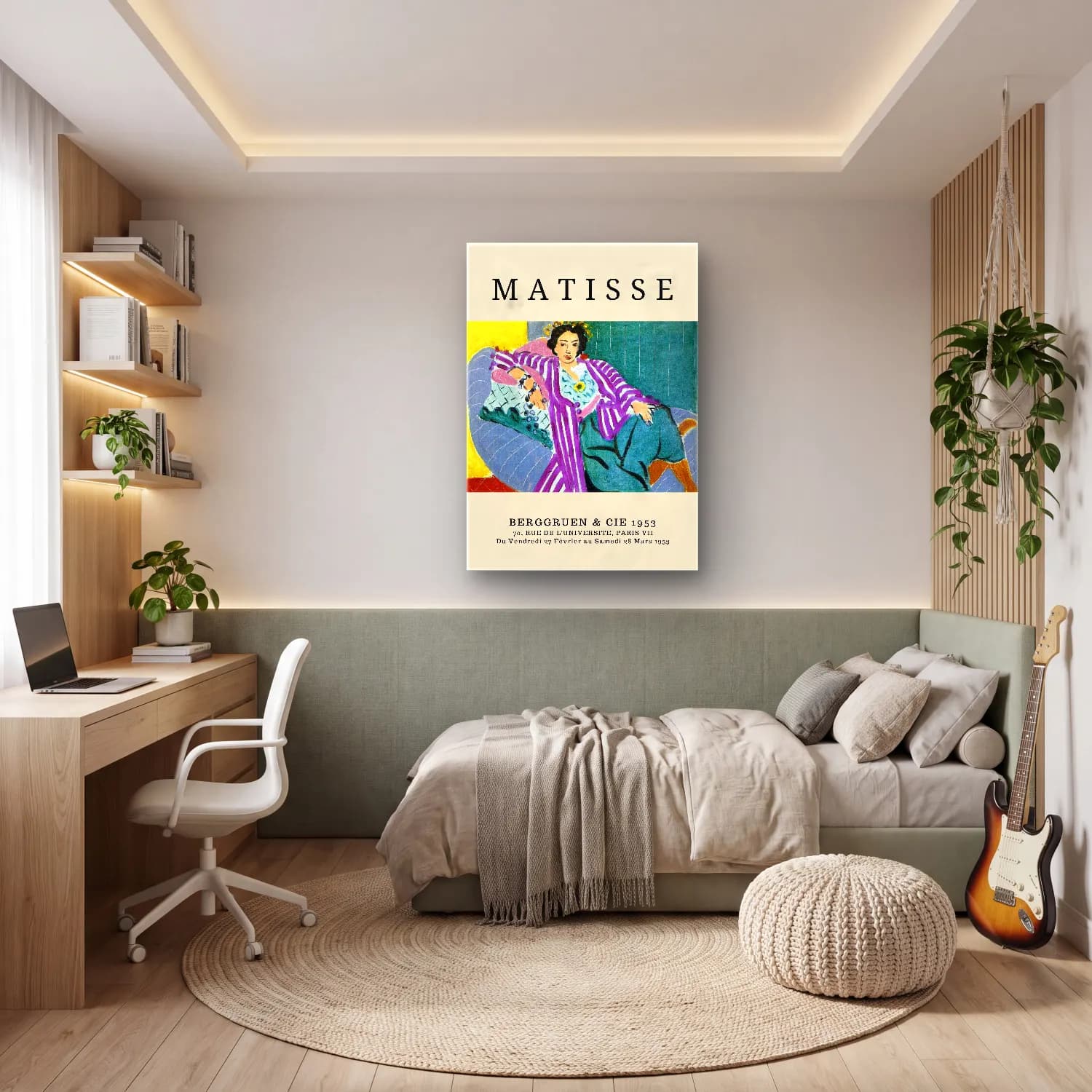 Vintage Poster Kitap Okuyan Kadın No. 21 cam tablo — genç odasında