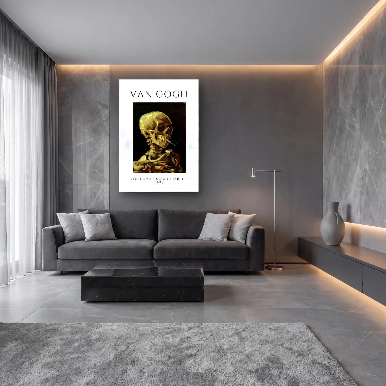 Yağlı Boya Erkek Portresi No. 35 cam tablo — lüks salon duvarında