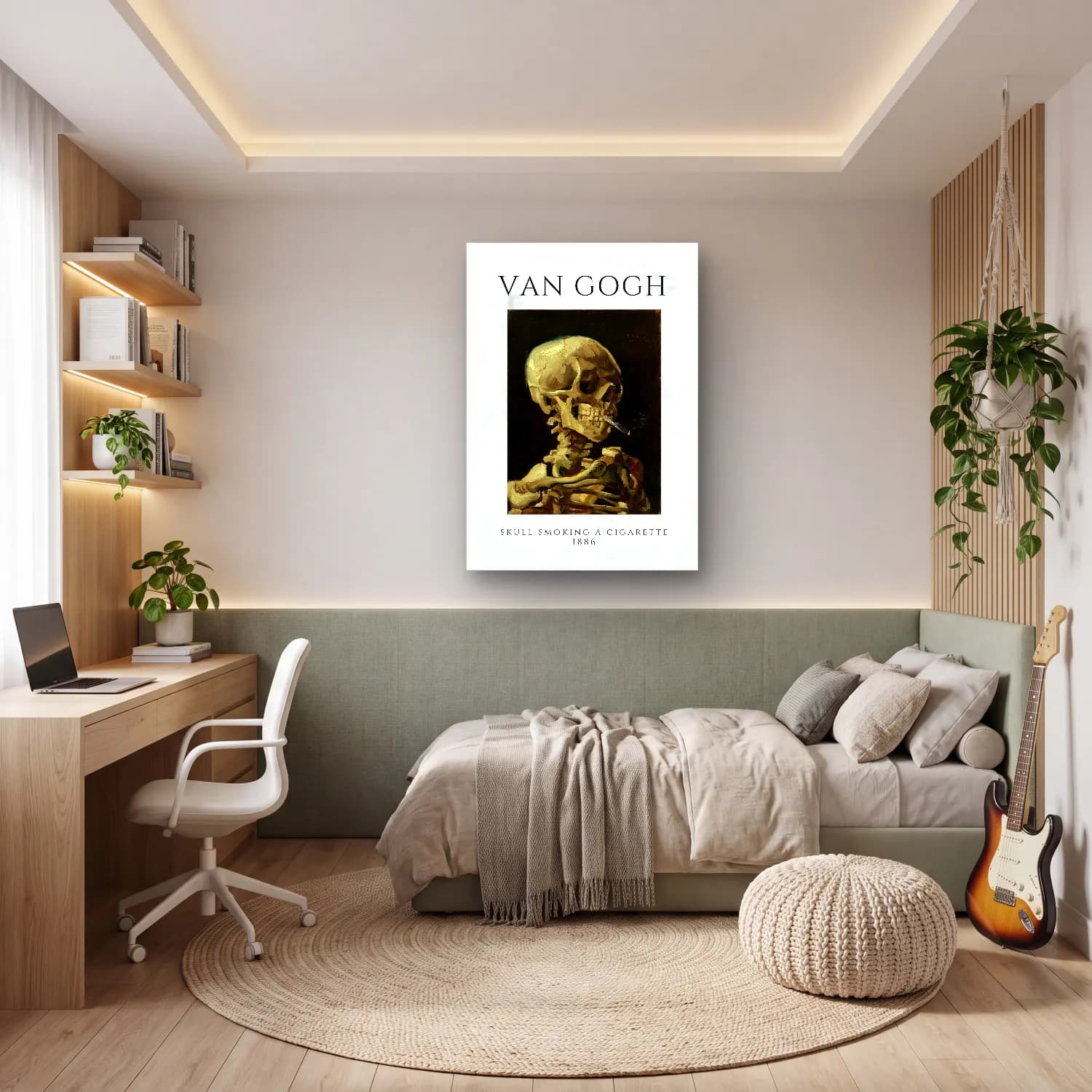 Yağlı Boya Erkek Portresi No. 35 cam tablo — genç odasında