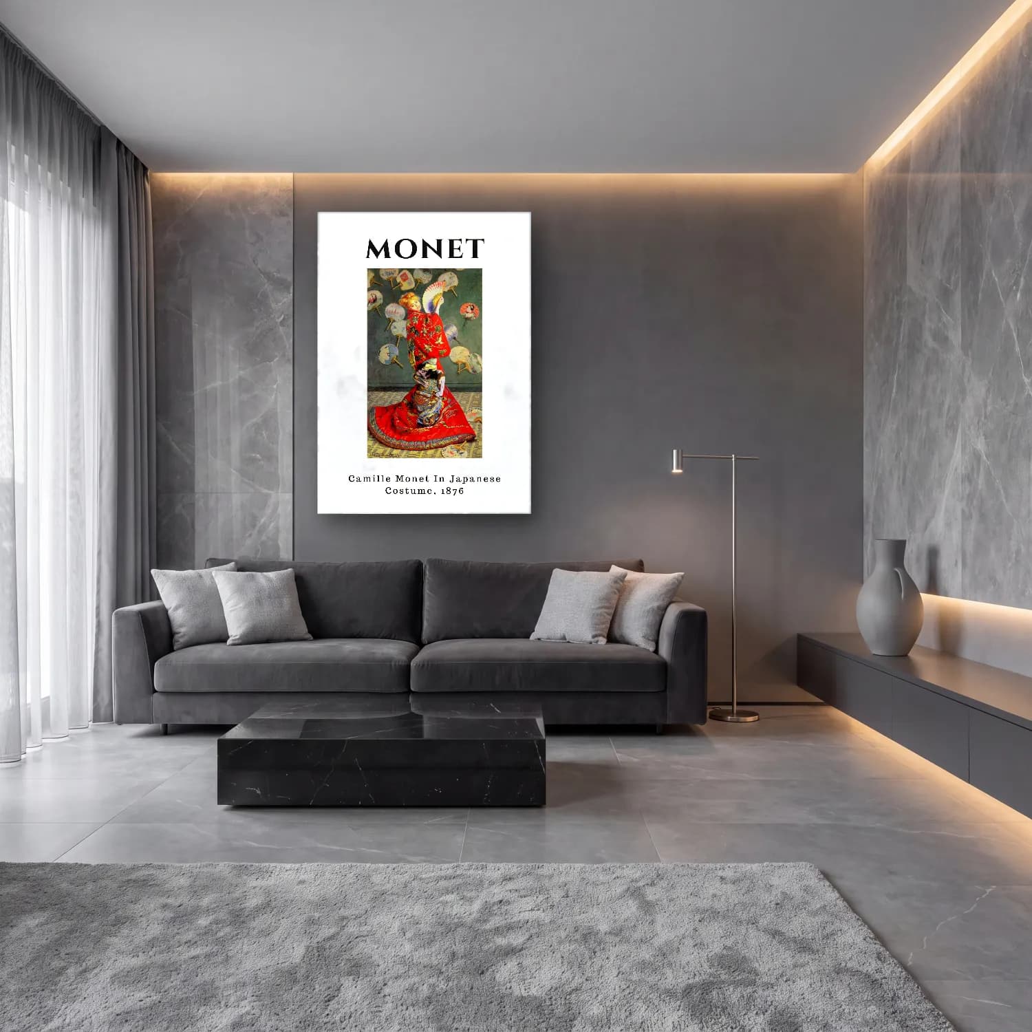 Vintage Poster Elbiseli Kadın No. 57 cam tablo — lüks salon duvarında