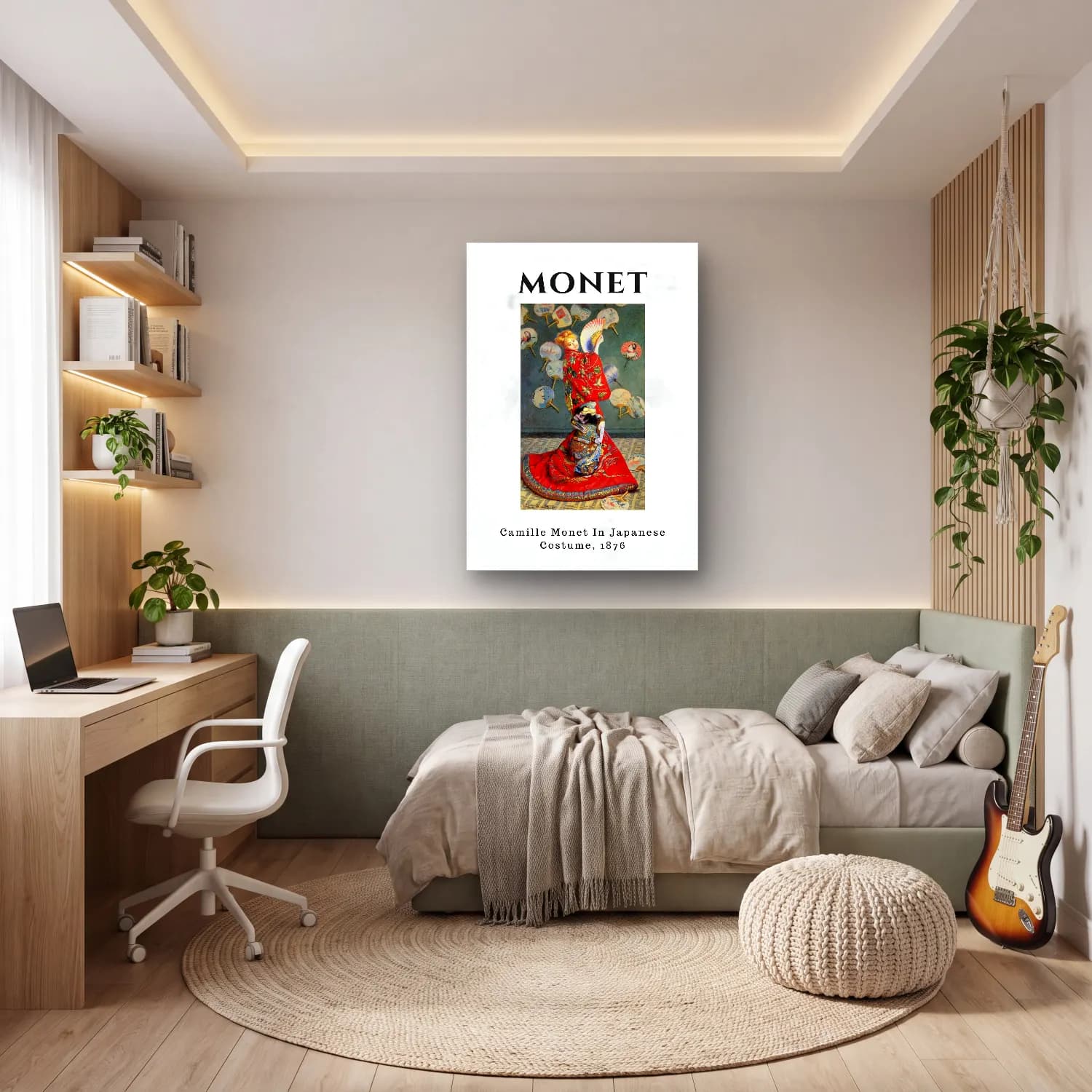 Vintage Poster Elbiseli Kadın No. 57 cam tablo — genç odasında