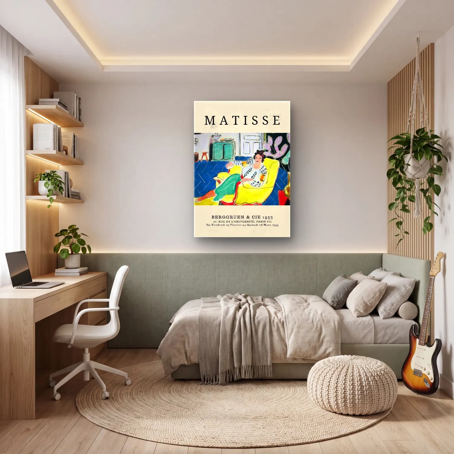 Vintage Poster Kitap Okuyan Kadın No. 22 cam tablo — genç odasında
