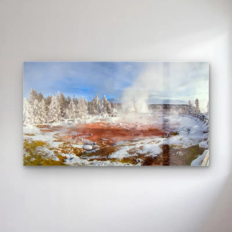 Pastel Karlı Kış Manzarası cam tablo — Pastel Karlı Kış Manzarası — pastel karlı kış manzarası