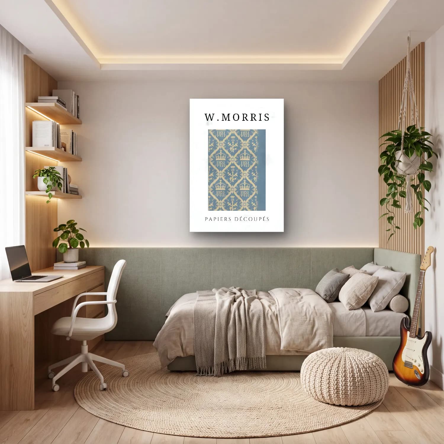 Pastel Dama Deseni No. 18 cam tablo — genç odasında