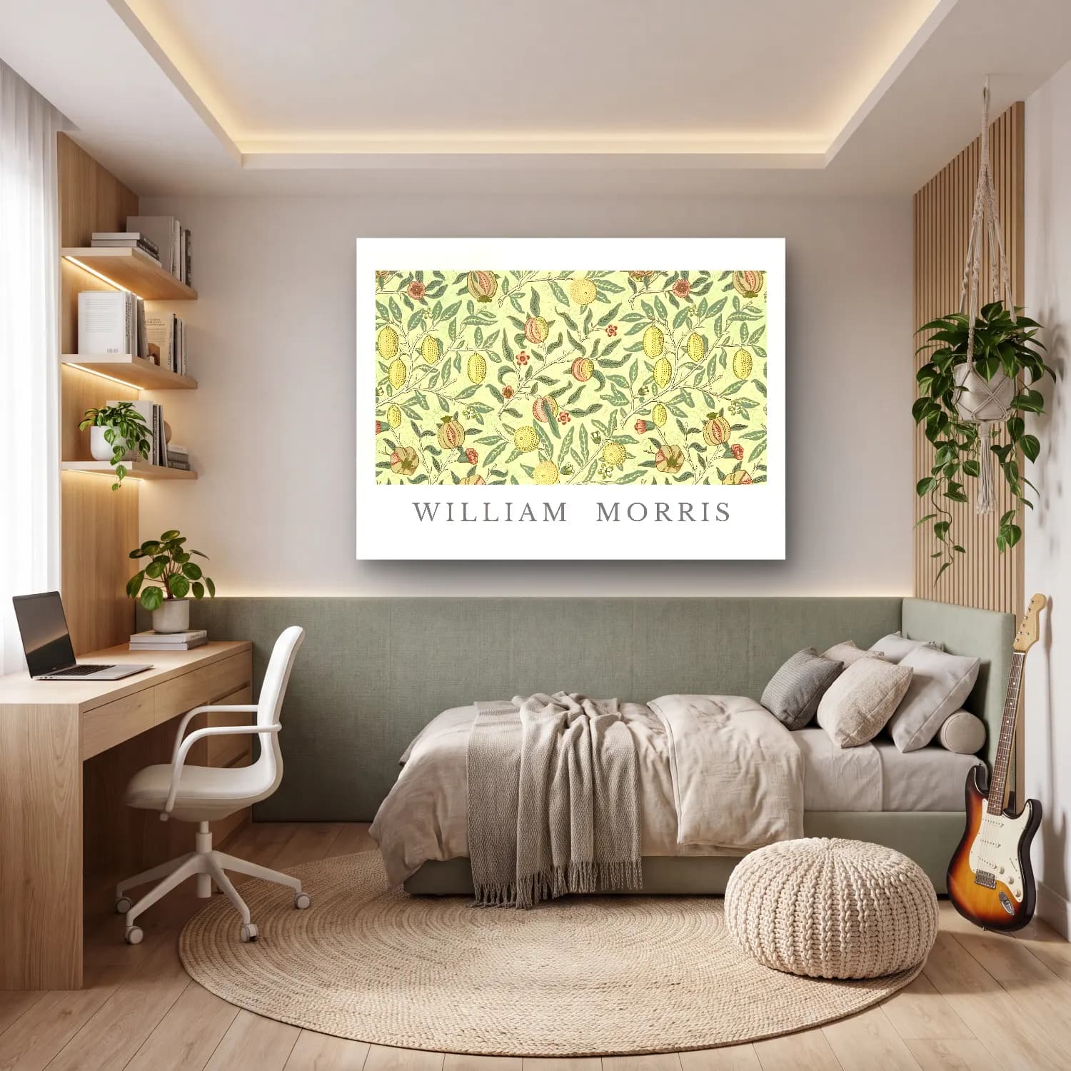 Botanik İllüstrasyon Çiçek Deseni No. 190 cam tablo — genç odasında