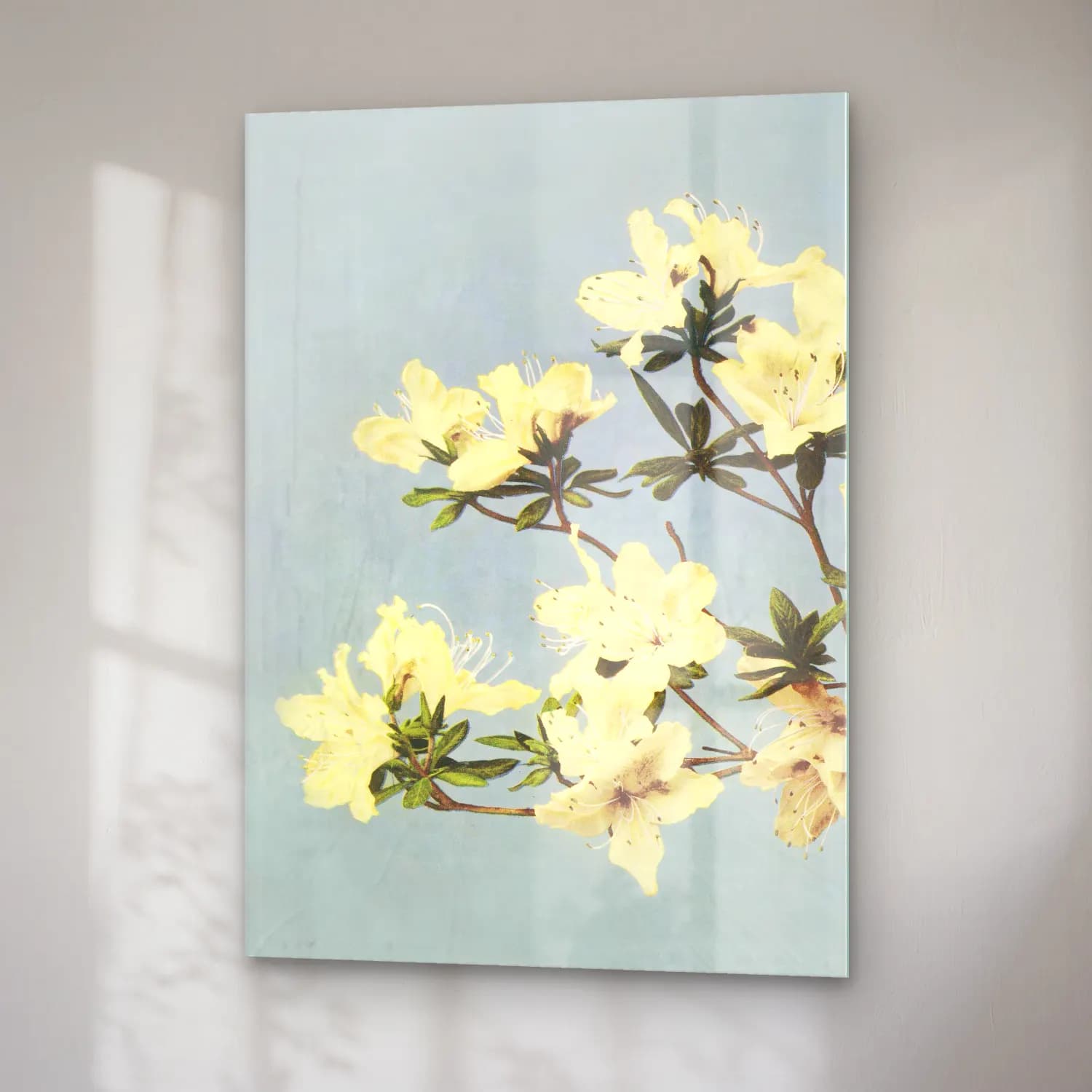 Pastel Çiçek Deseni No. 230 cam tablo — sağ açıdan görünüm