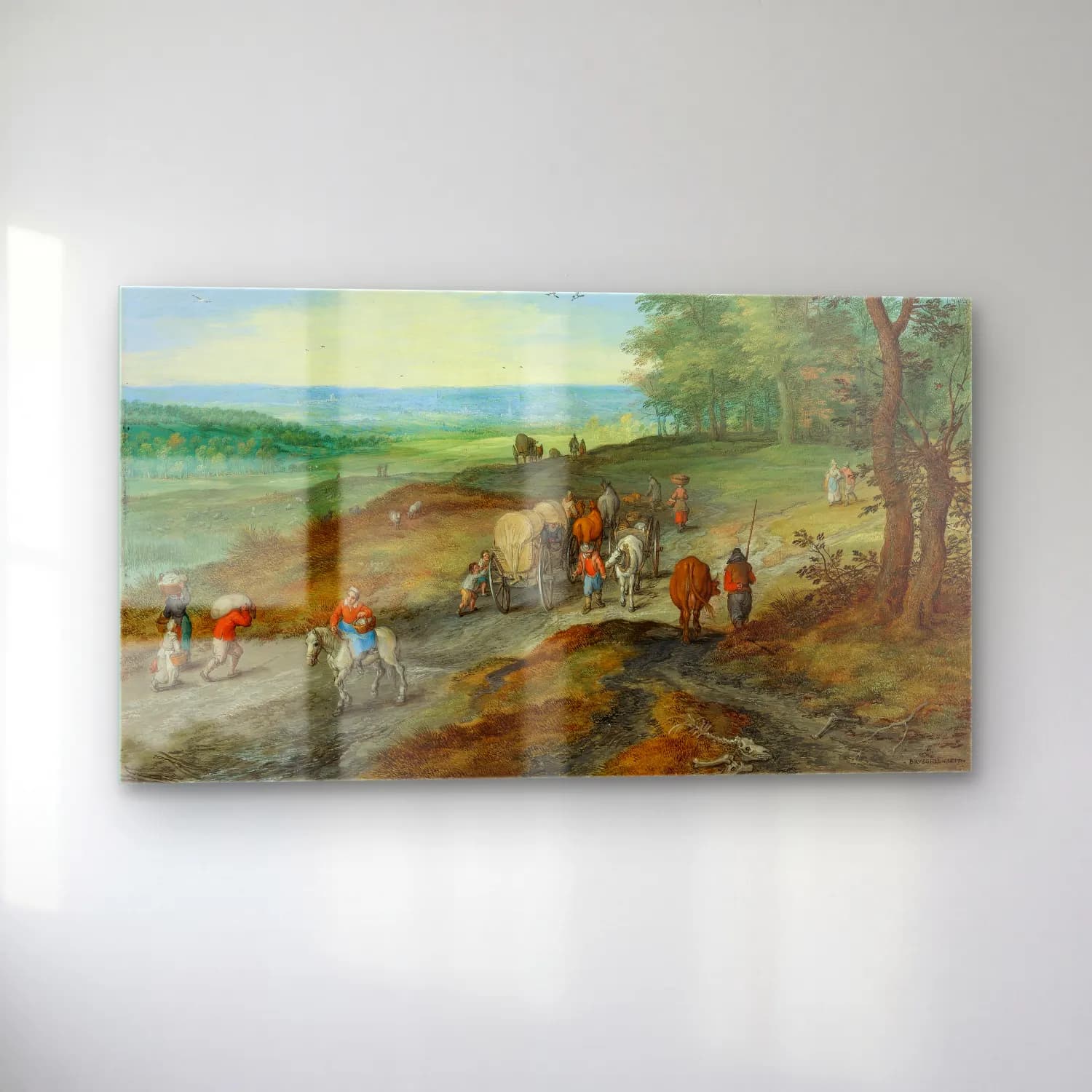 Jan Brueghel The Elder – A Panoramic Landscape With A Covered Wagon cam tablo — sol açıdan görünüm